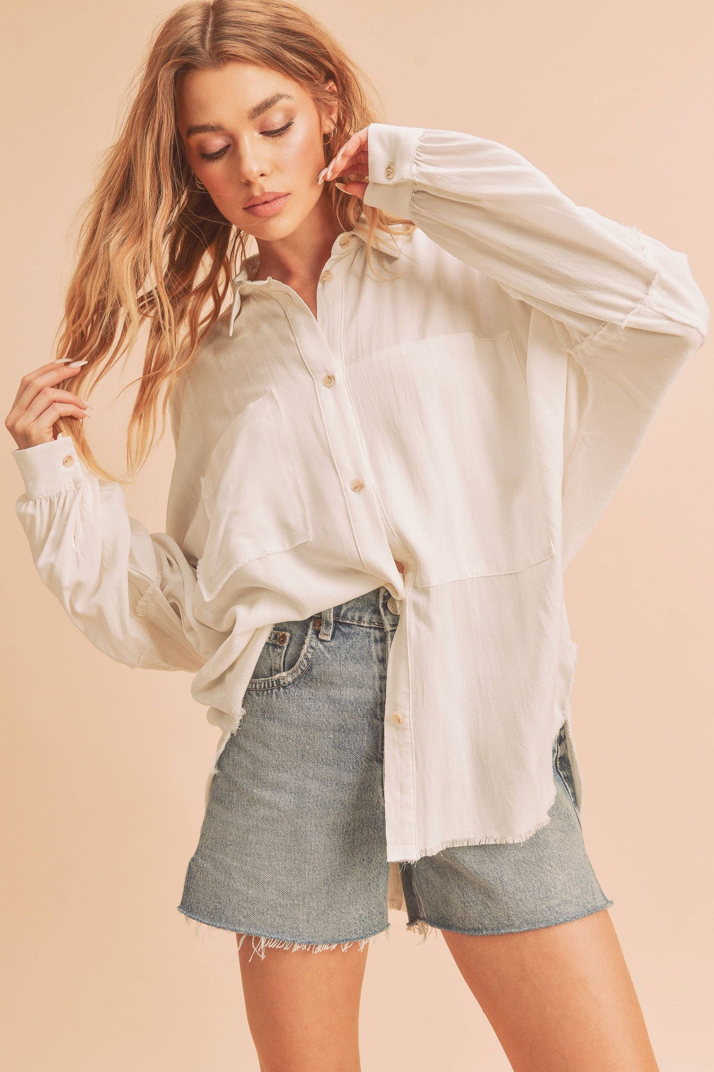 Coconut Cream Button-Up