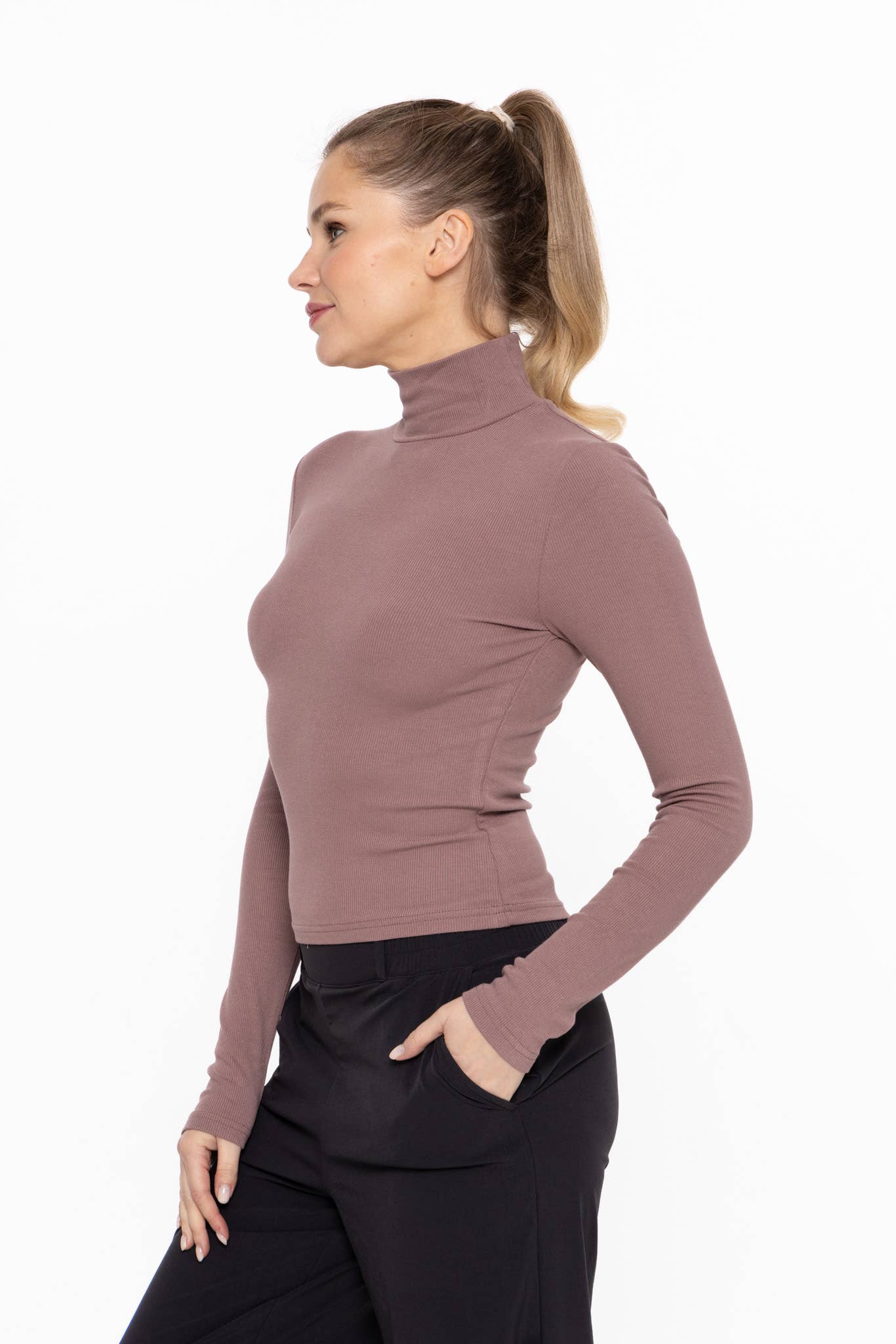 Micro-Ribbed Turtleneck