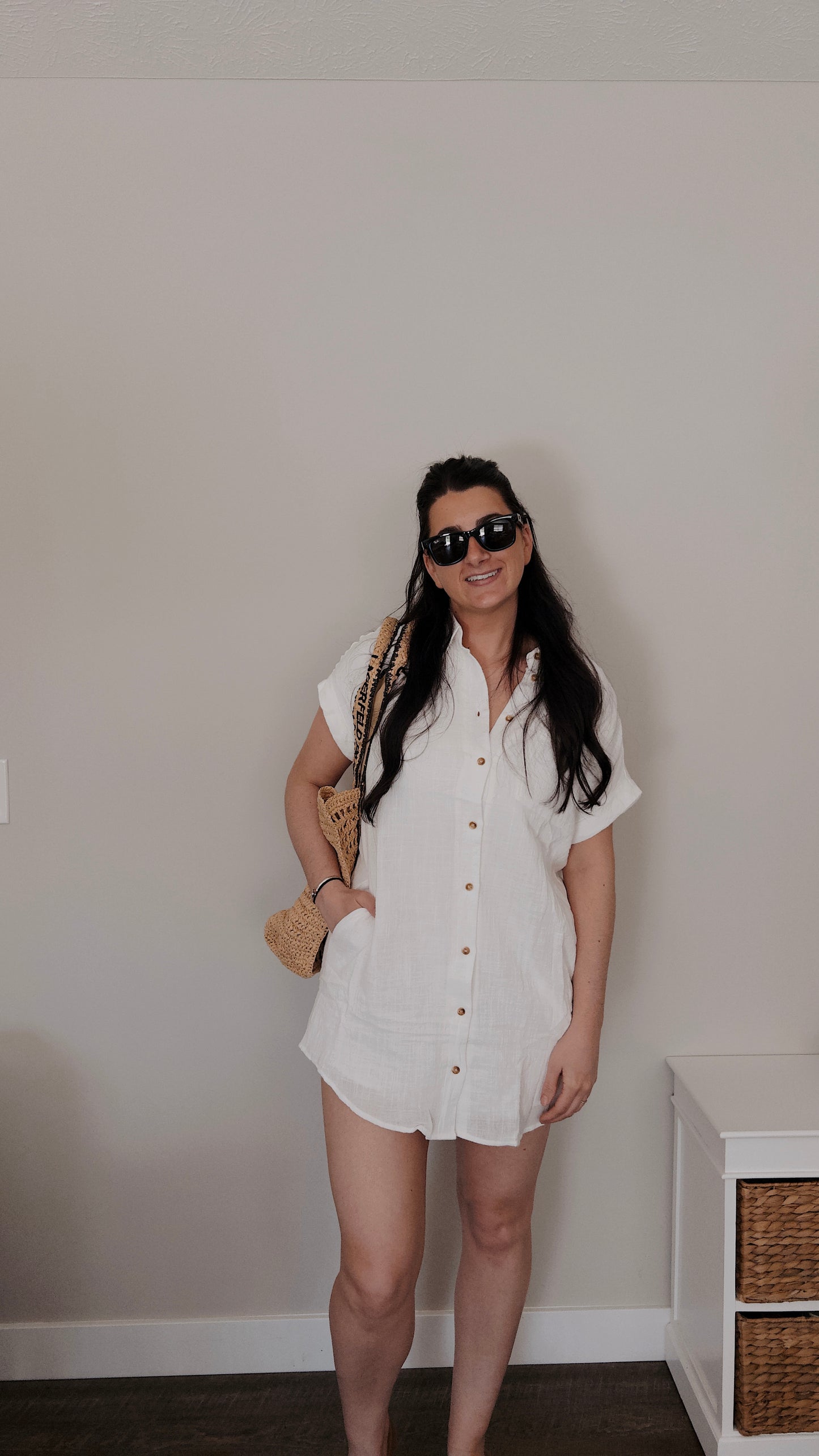 Classic Button T-Shirt Dress