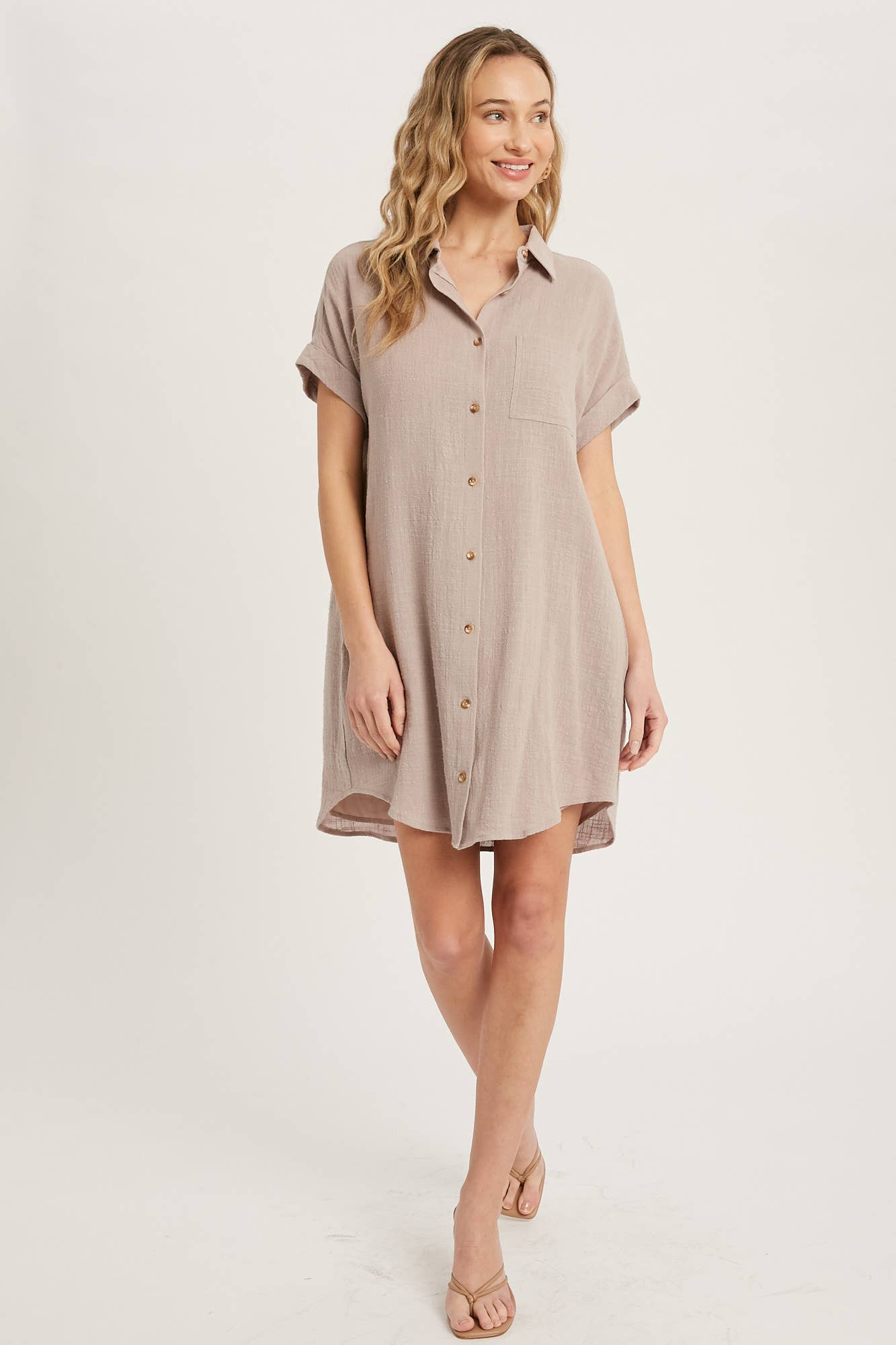 Classic Button T-Shirt Dress