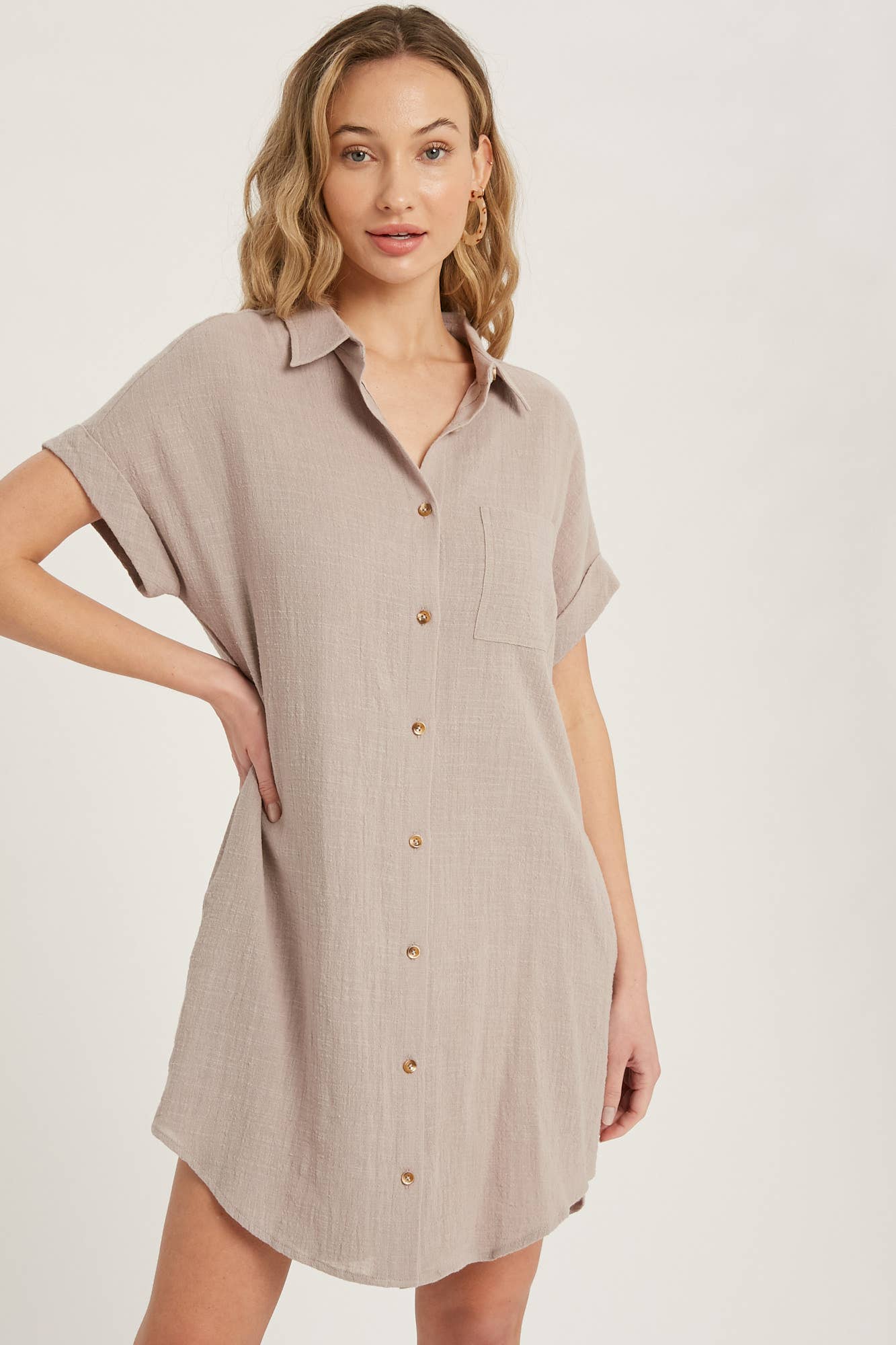 Classic Button T-Shirt Dress