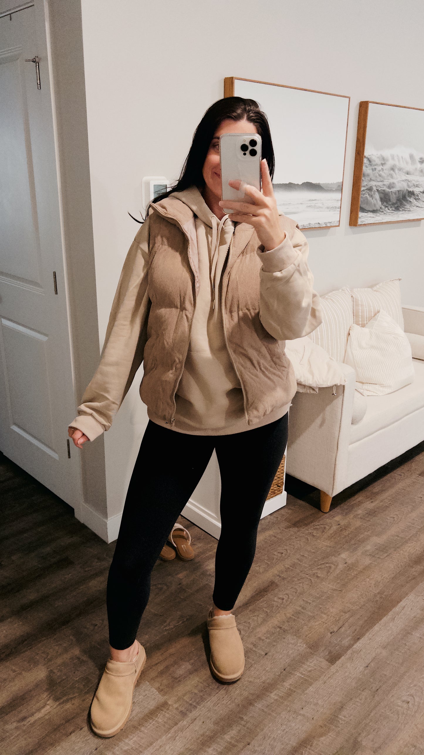 Corduroy Puffer Vest (Mocha)