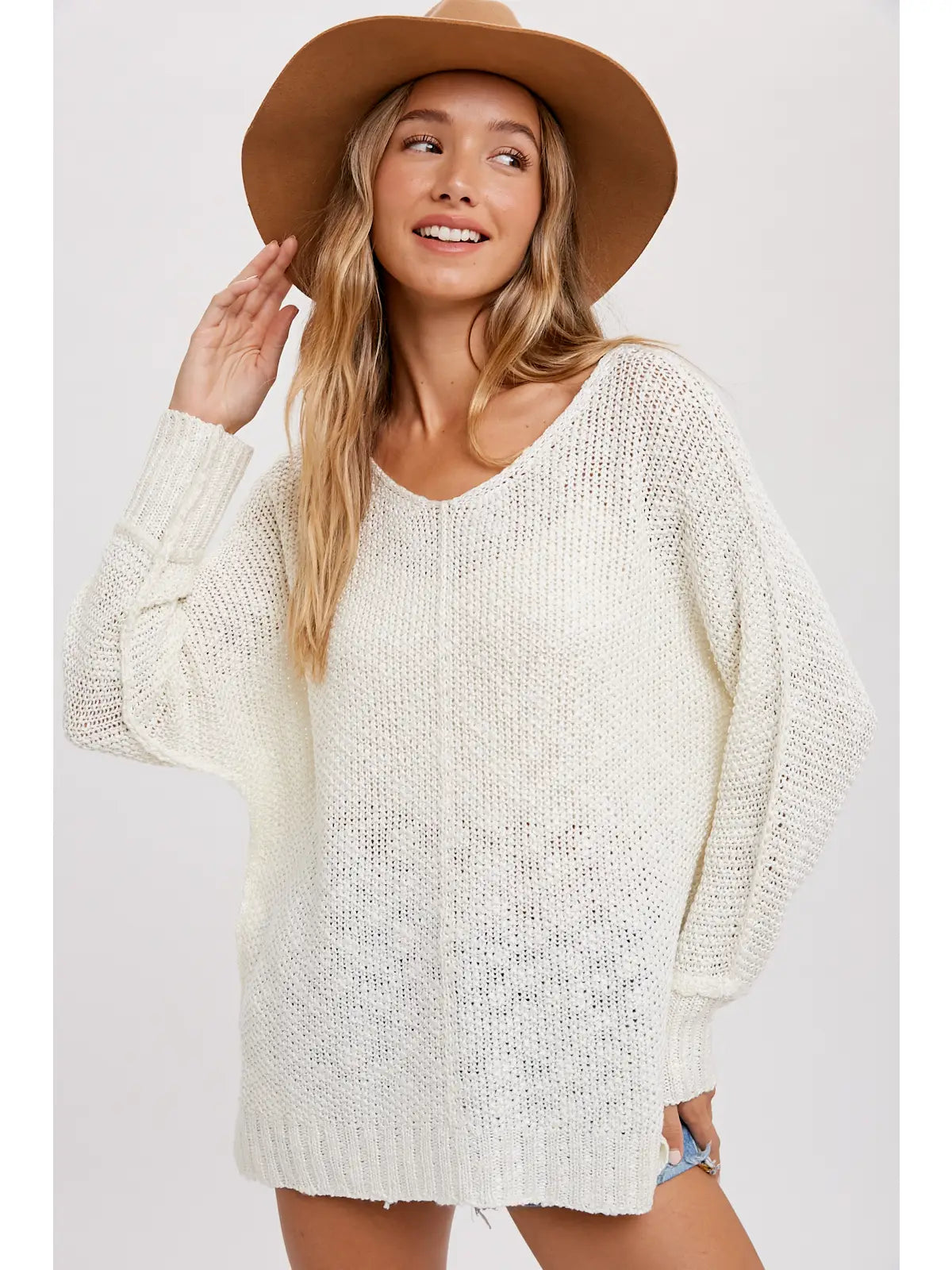 Lightweight Knit Sweater (Cream)