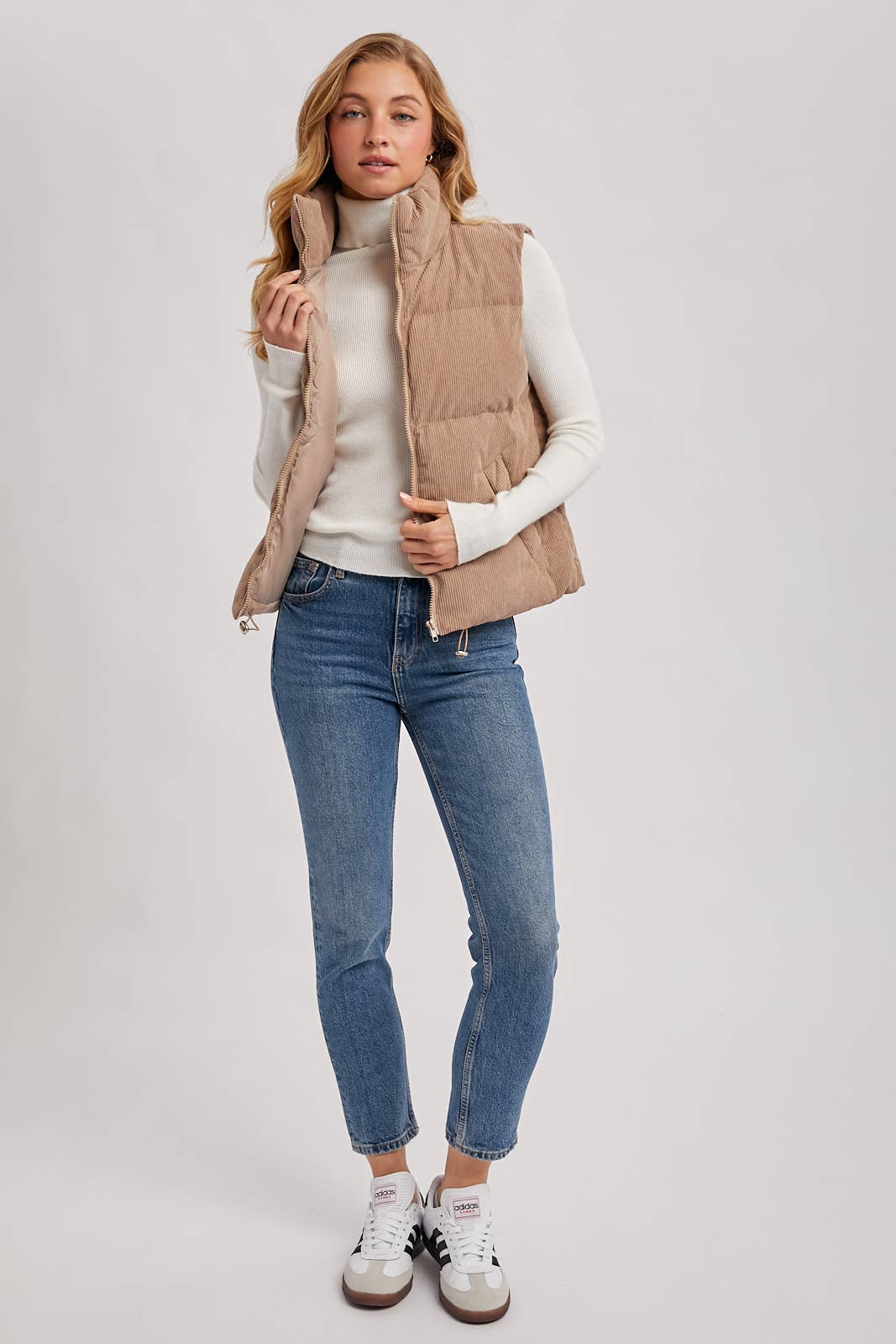 Corduroy Puffer Vest (Mocha)