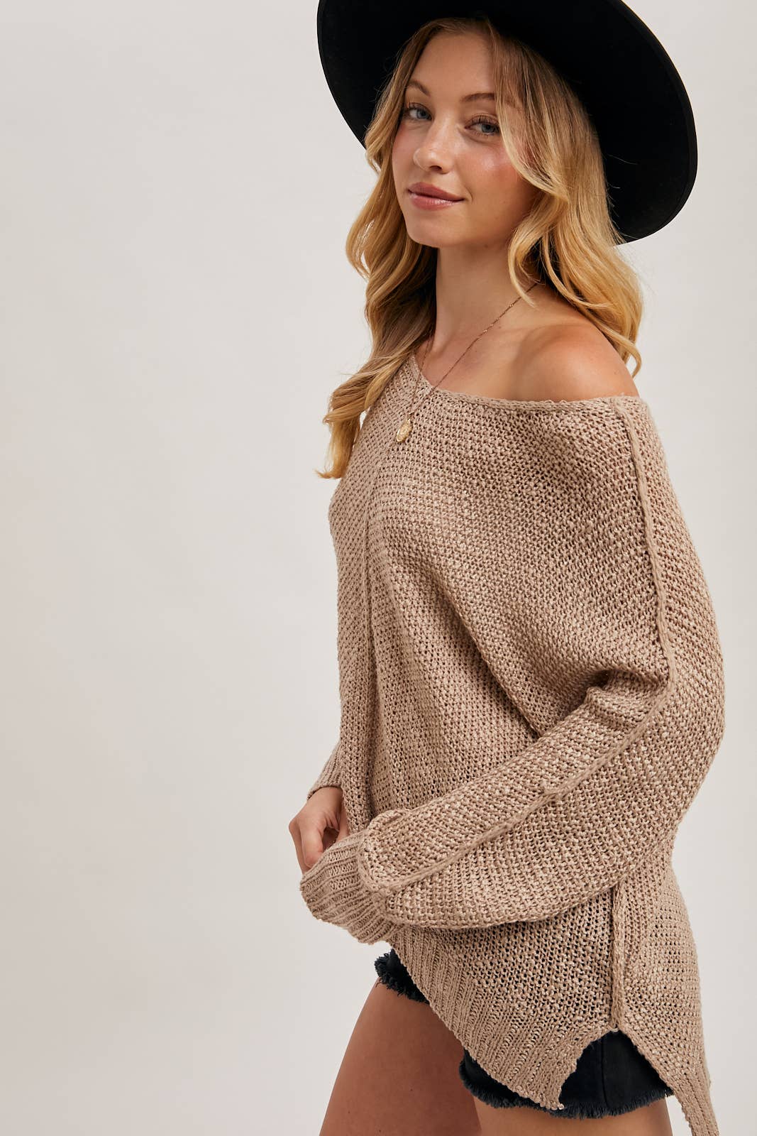 Lightweight Knit Sweater (Mocha)