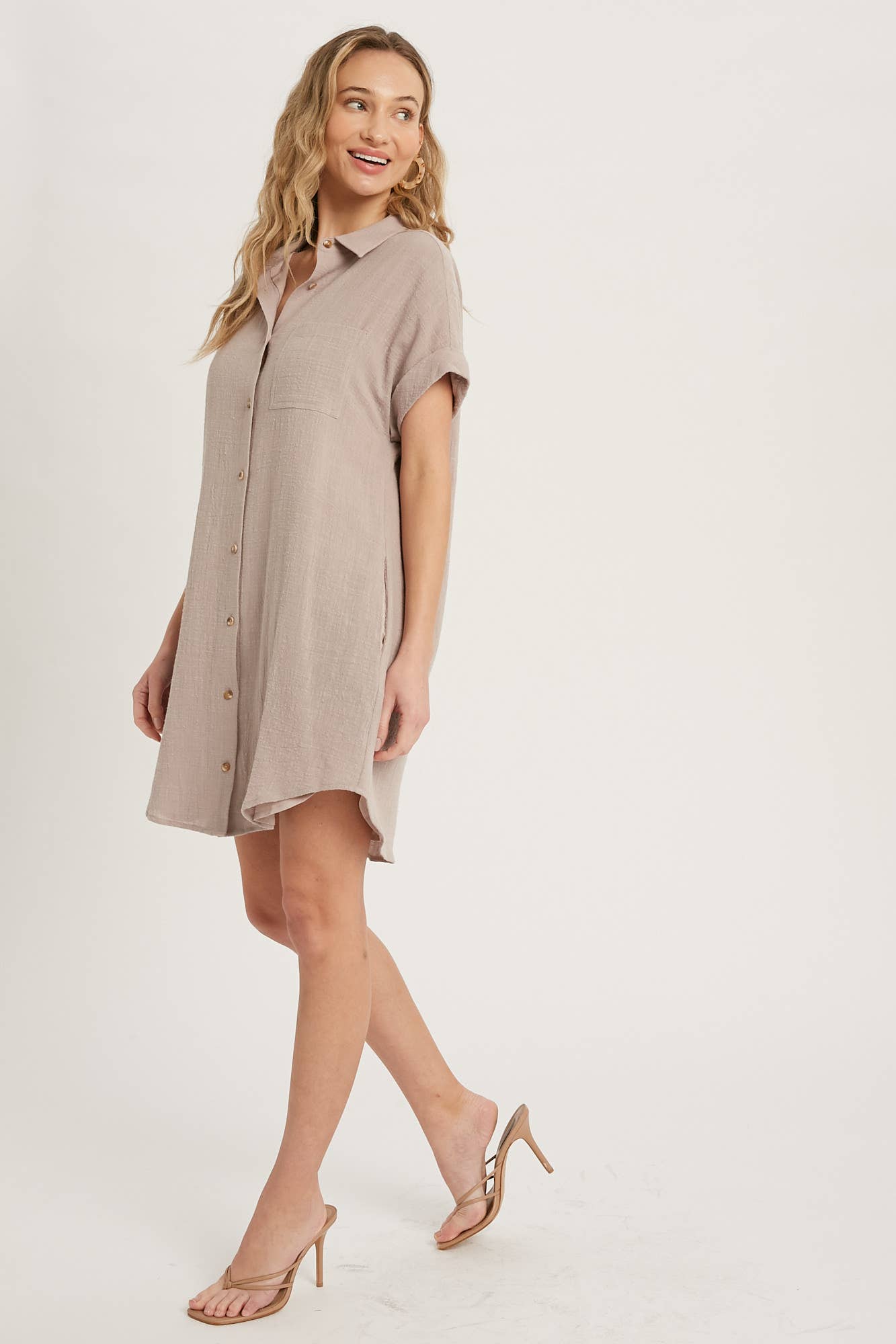 Classic Button T-Shirt Dress