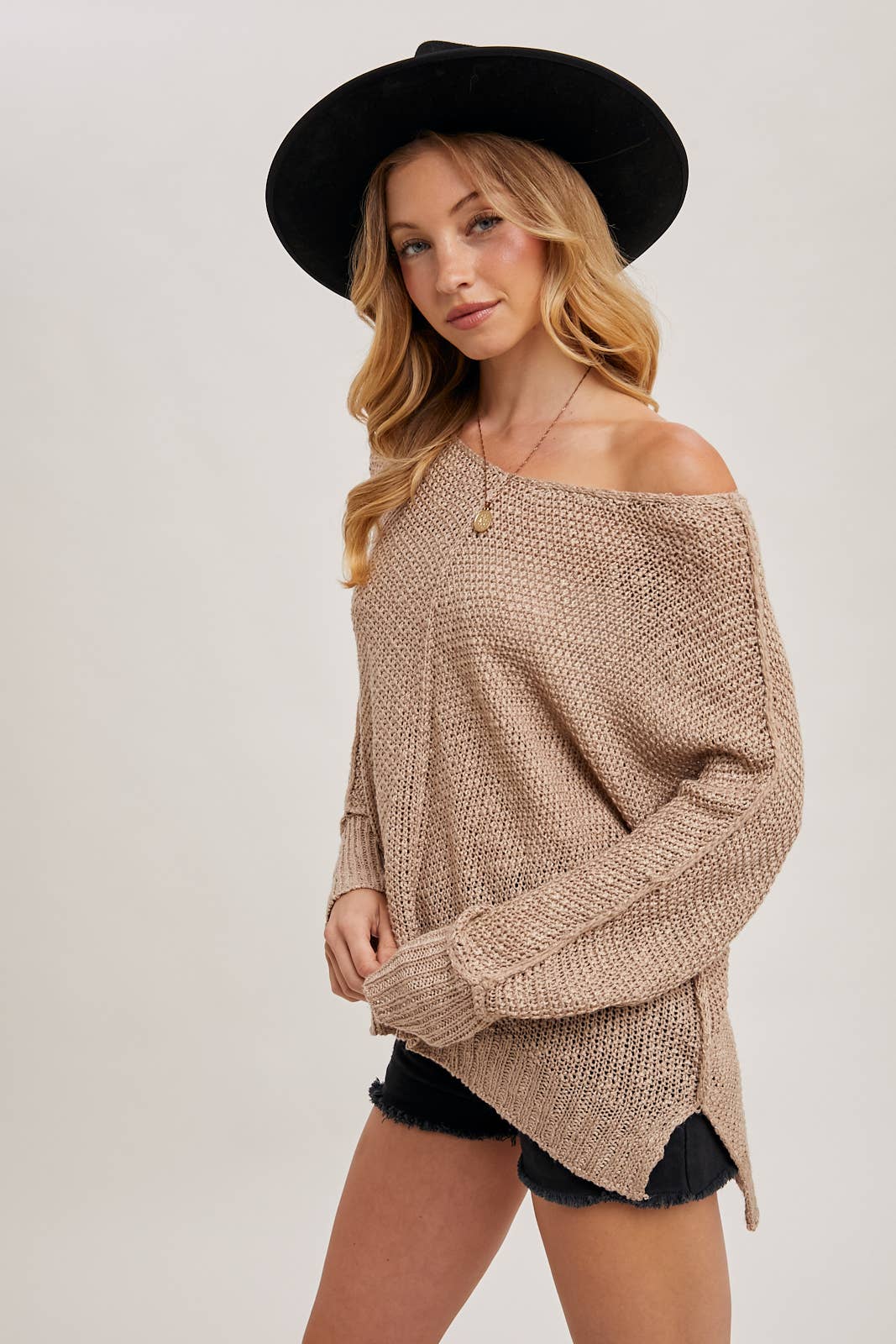 Lightweight Knit Sweater (Mocha)