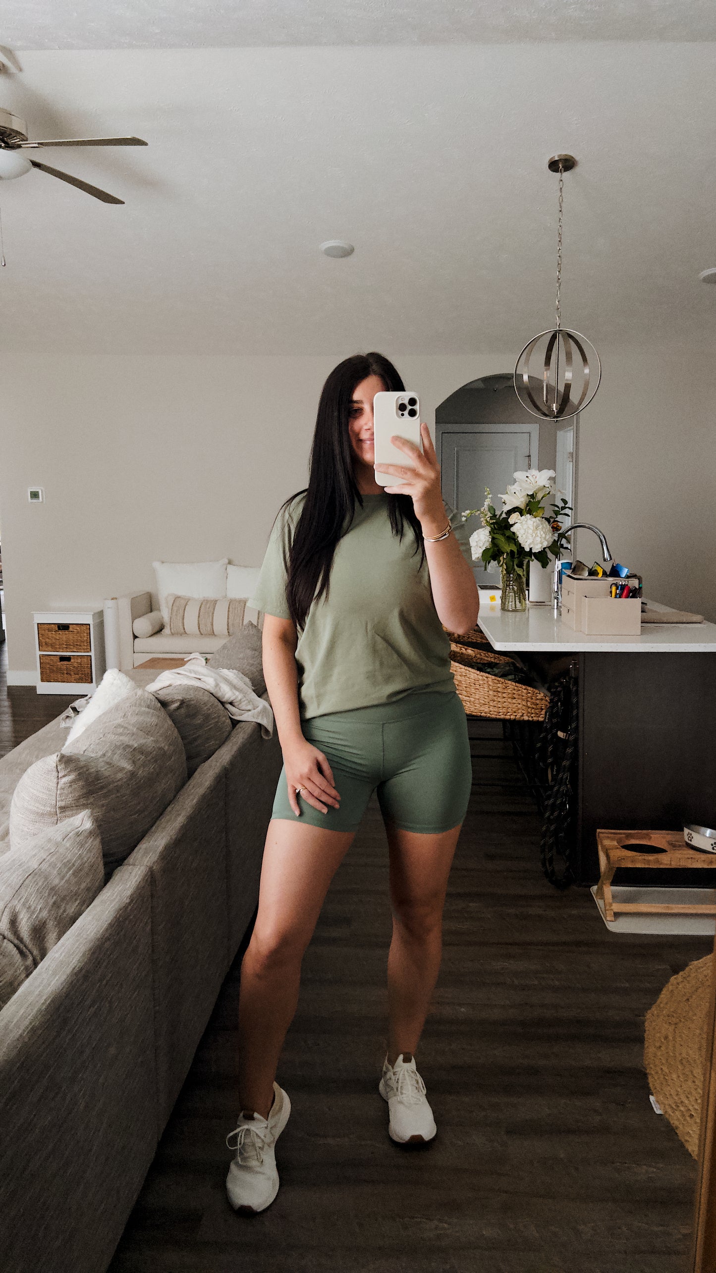 Cloud Biker Shorts - Moss