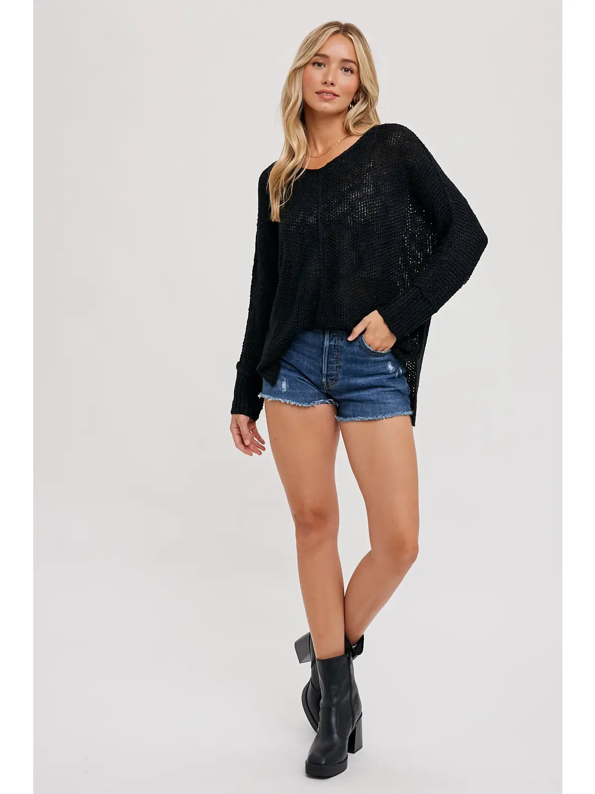 Lightweight Knit Sweater (Black)