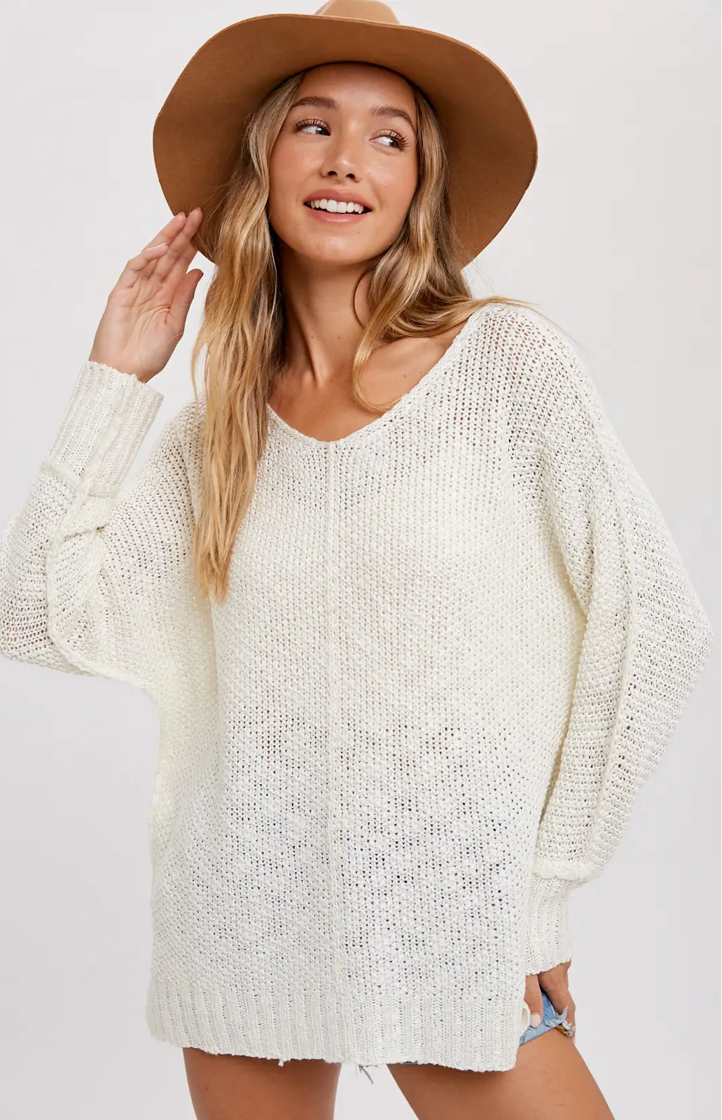 Lightweight Knit Sweater (Cream)