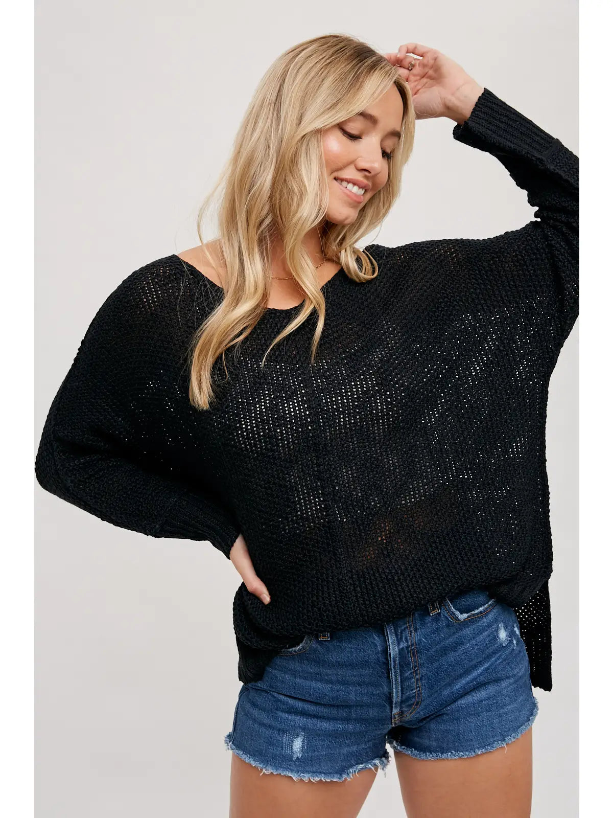 Lightweight Knit Sweater (Black)