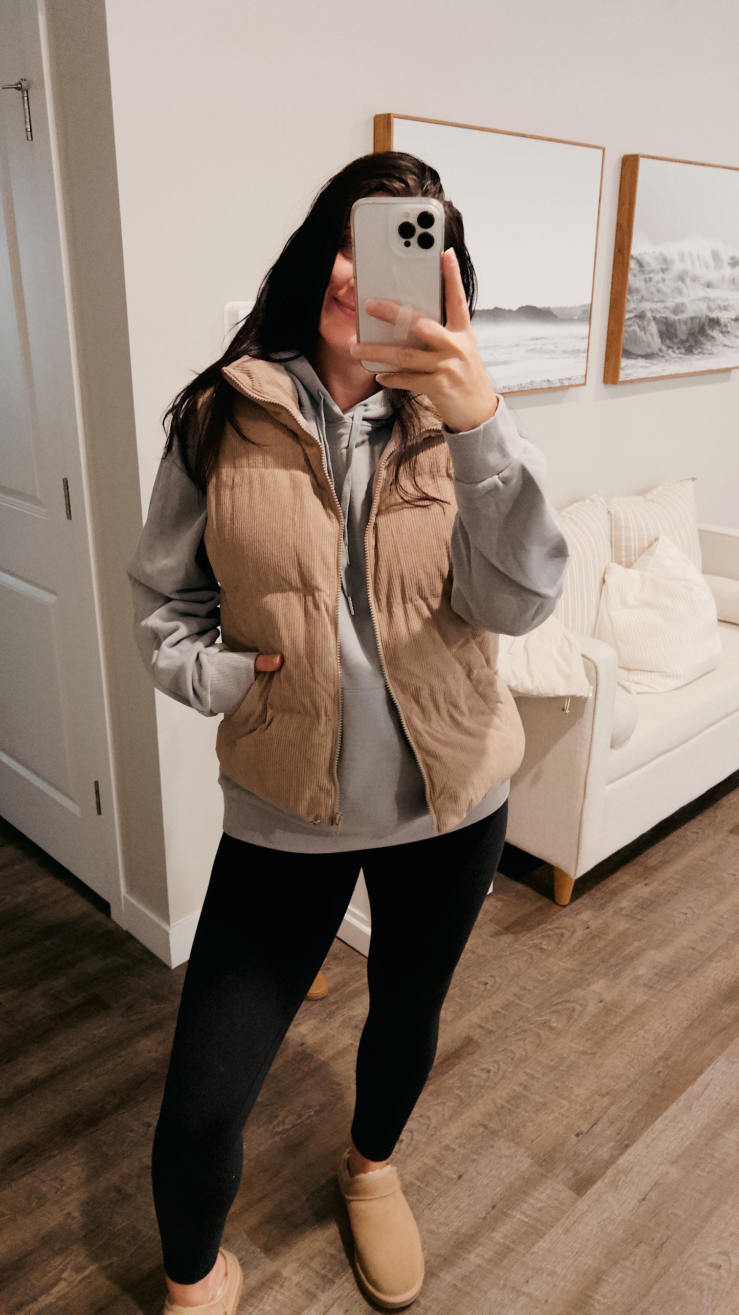 Corduroy Puffer Vest (Mocha)