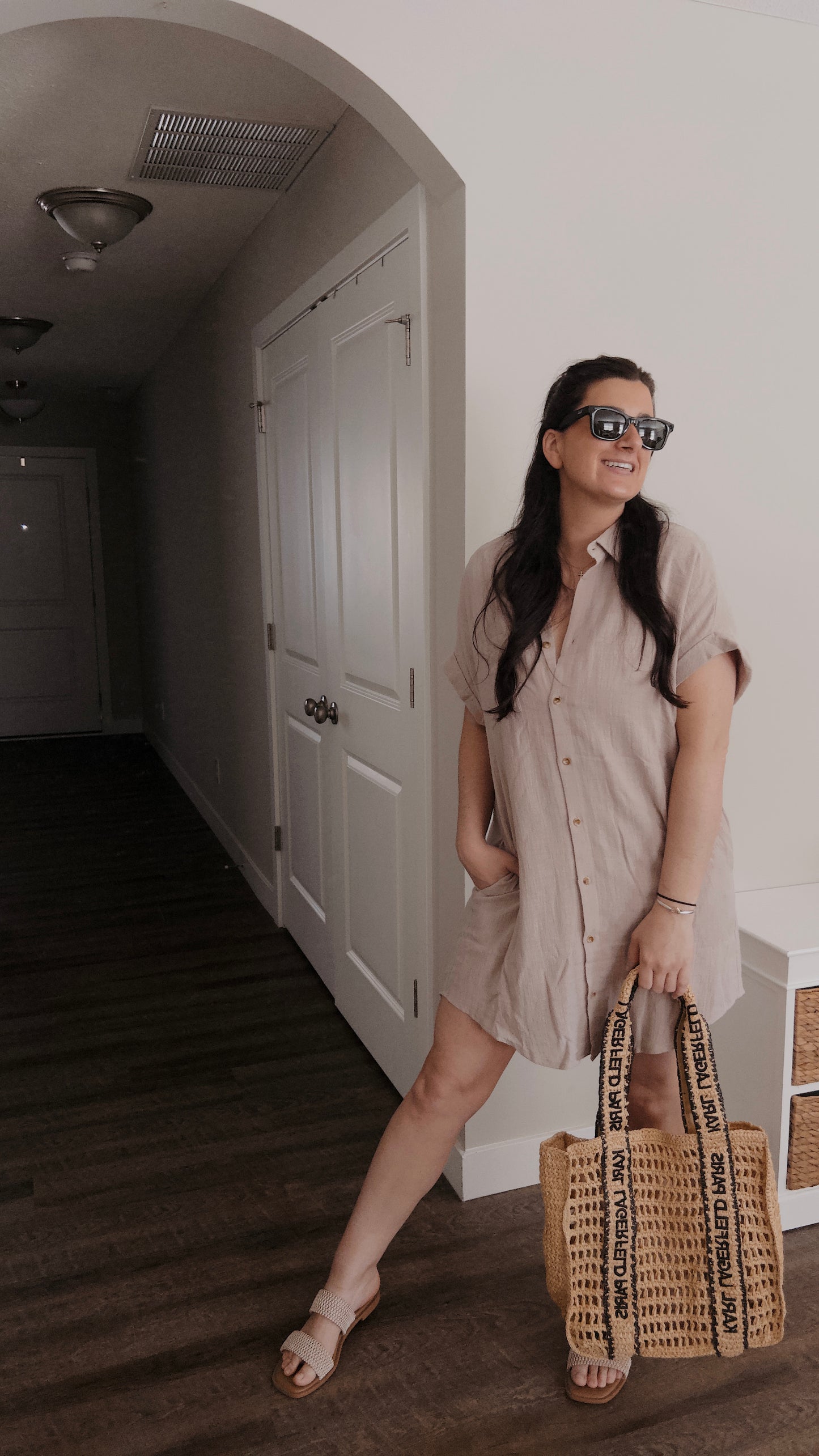 Classic Button T-Shirt Dress
