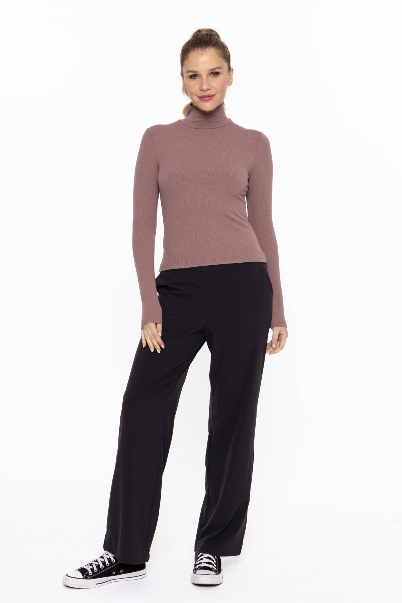 Micro-Ribbed Turtleneck