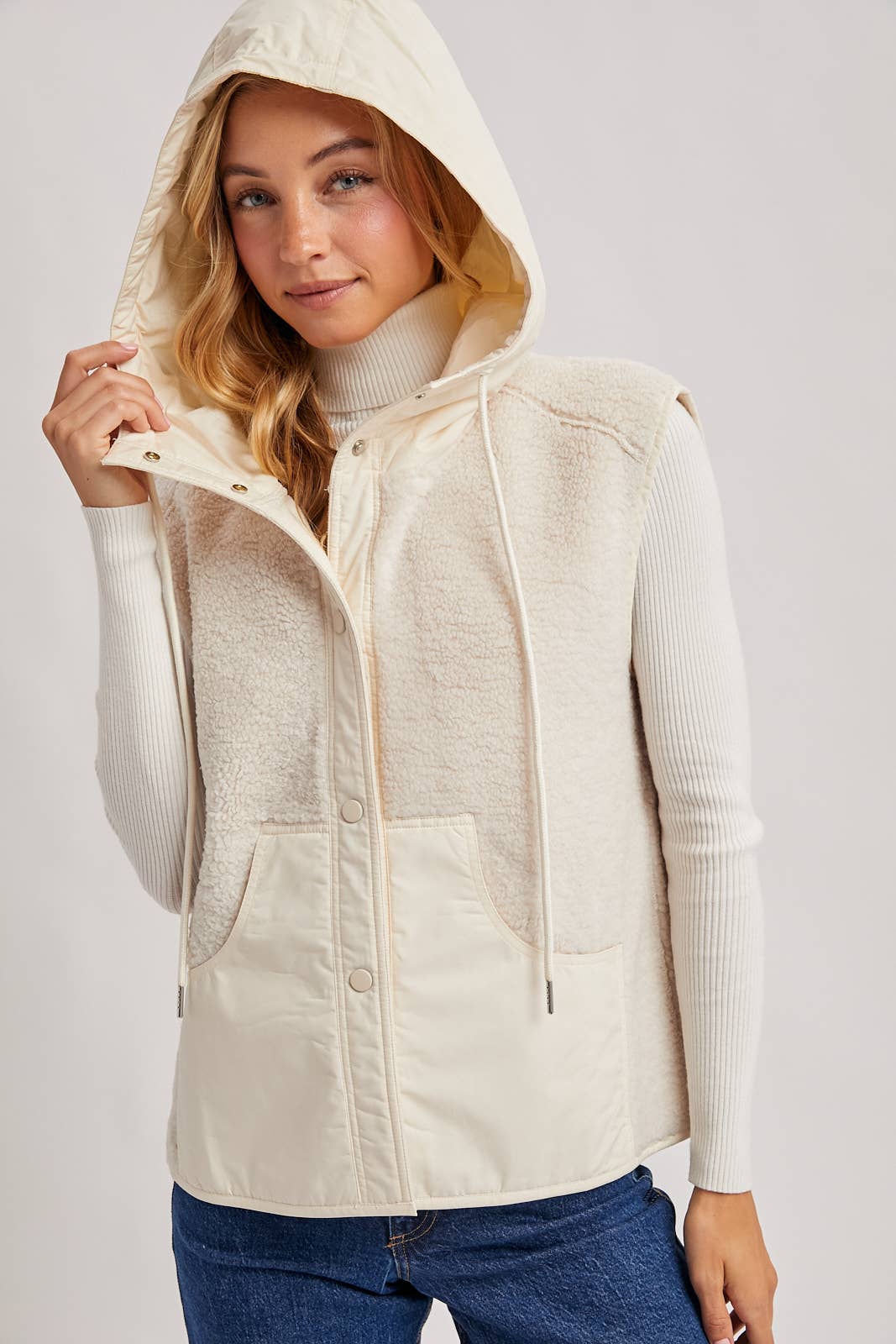 Essential Faux Suede/Sherpa Vest