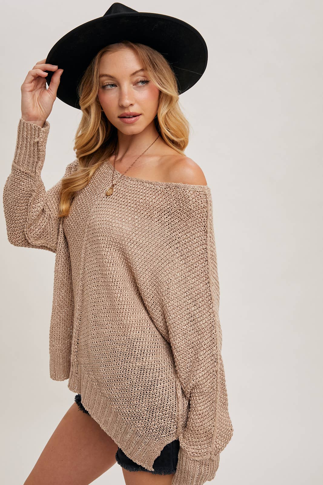 Lightweight Knit Sweater (Mocha)