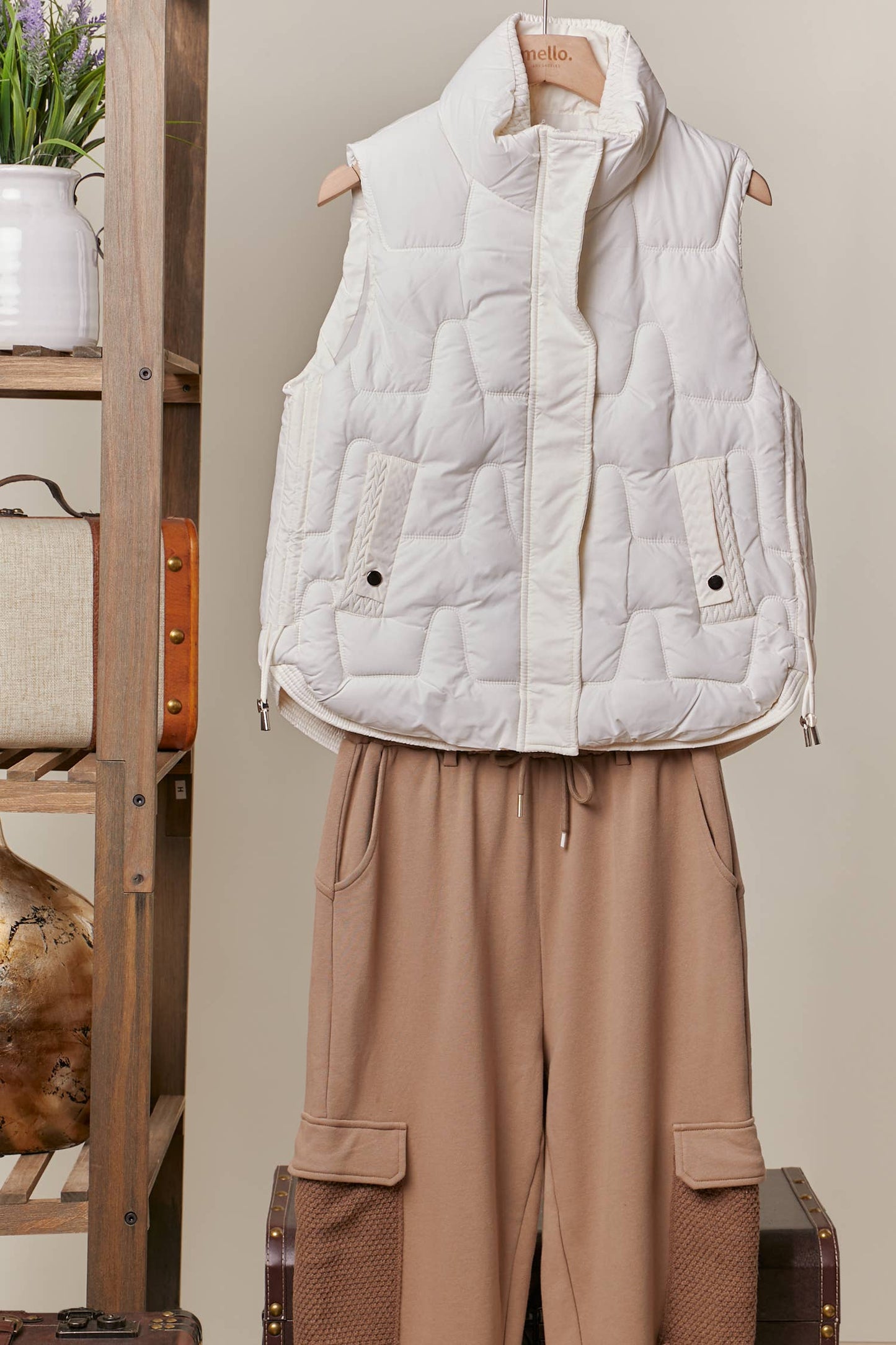 Braided Detail Puffer Vest