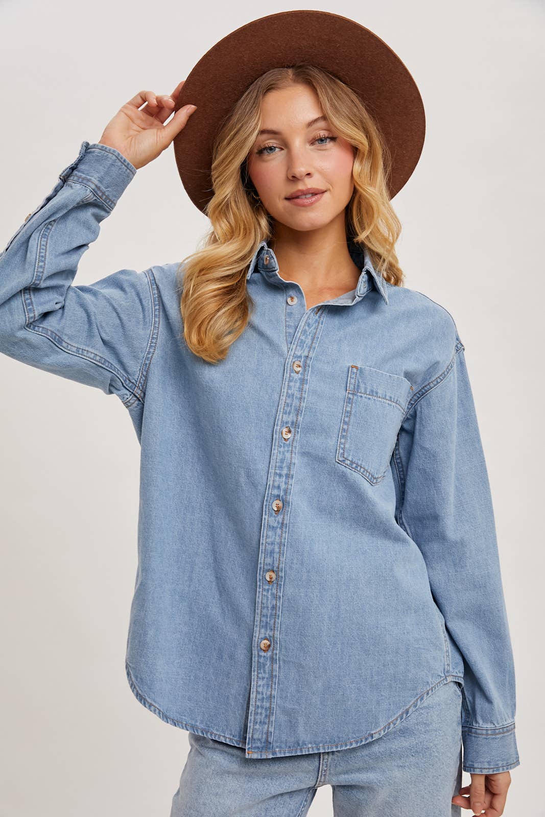 Lightweight Denim Button-Down