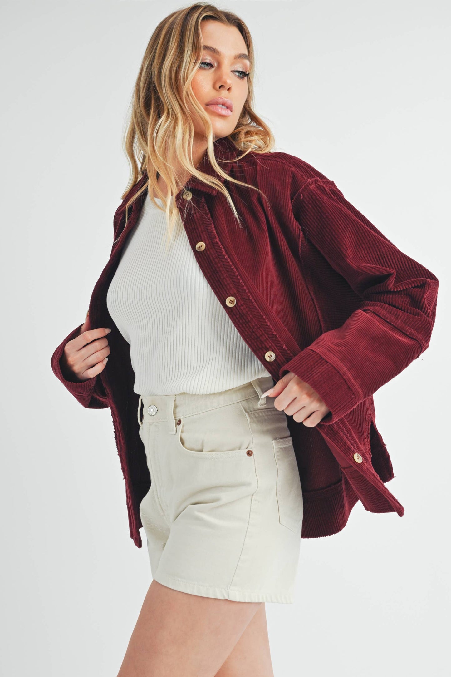 Red Velvet Corduroy Jacket