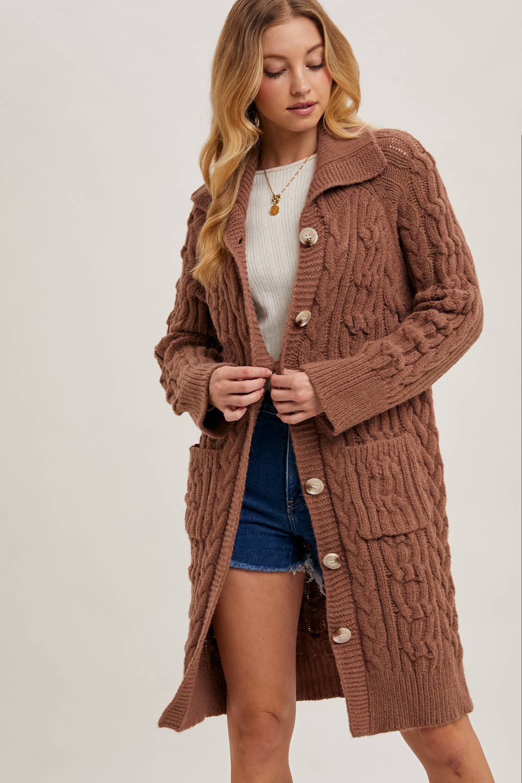 Cable Knit Cardigan (2 colors)