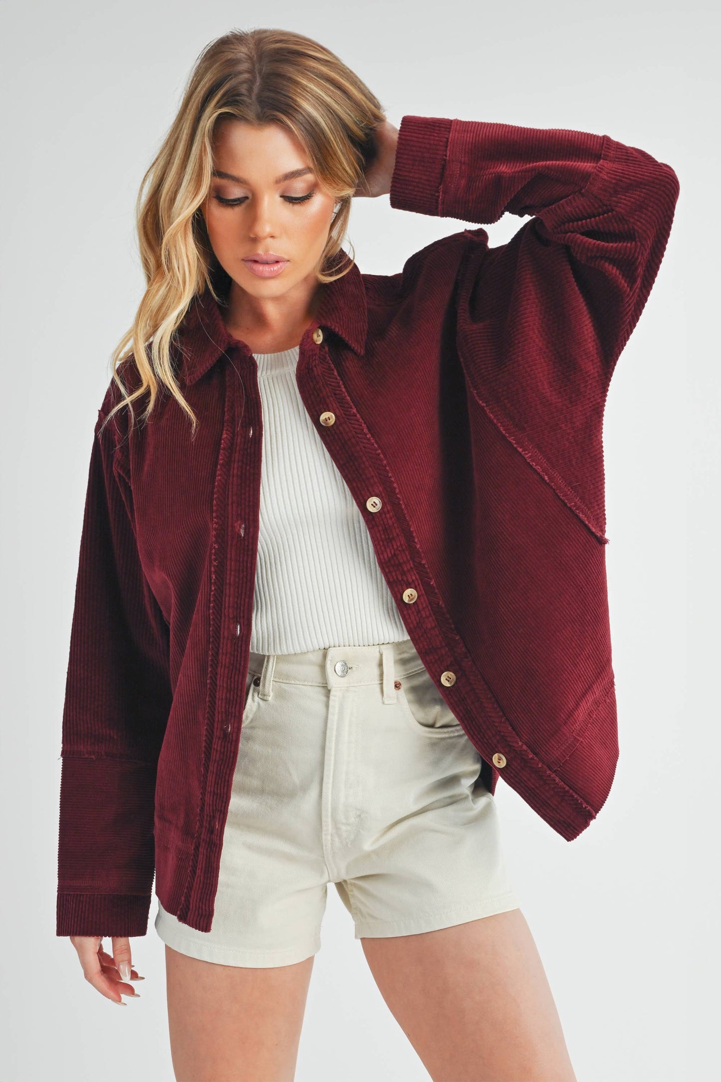 Red Velvet Corduroy Jacket