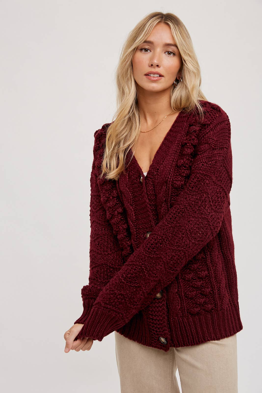 Cable Knit Sweater Cardigan