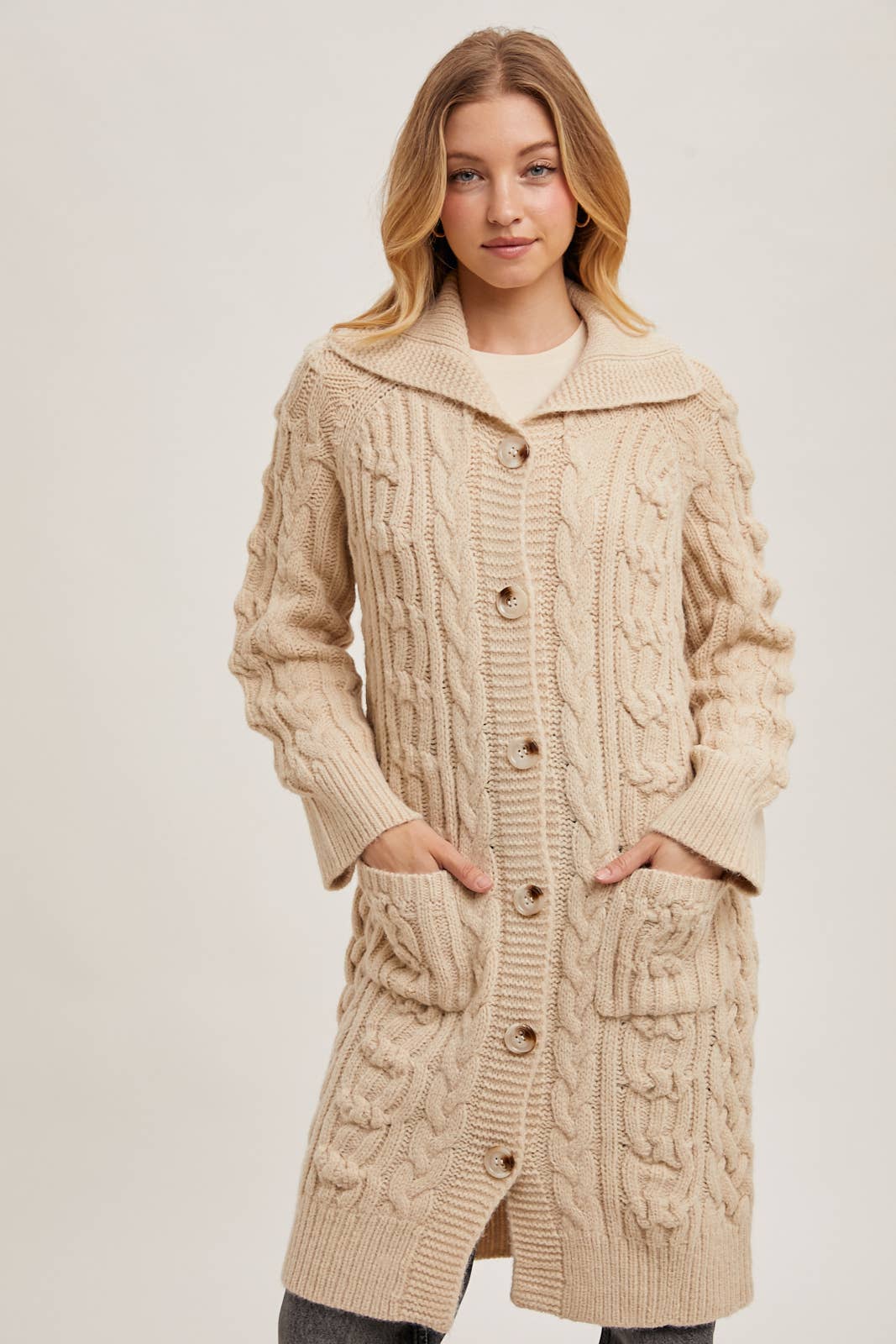 Cable Knit Cardigan (2 colors)