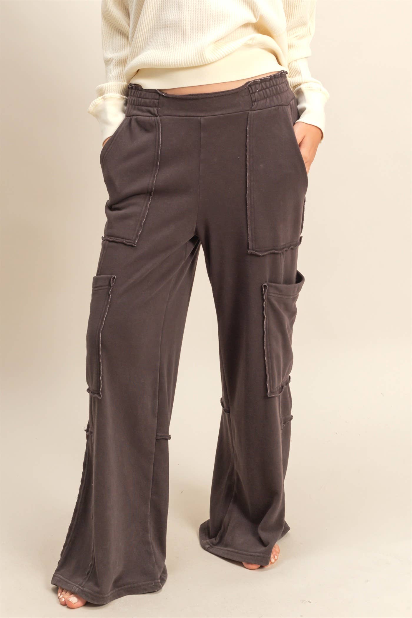 Mineral Washed Oversized Cargo Sweatpants