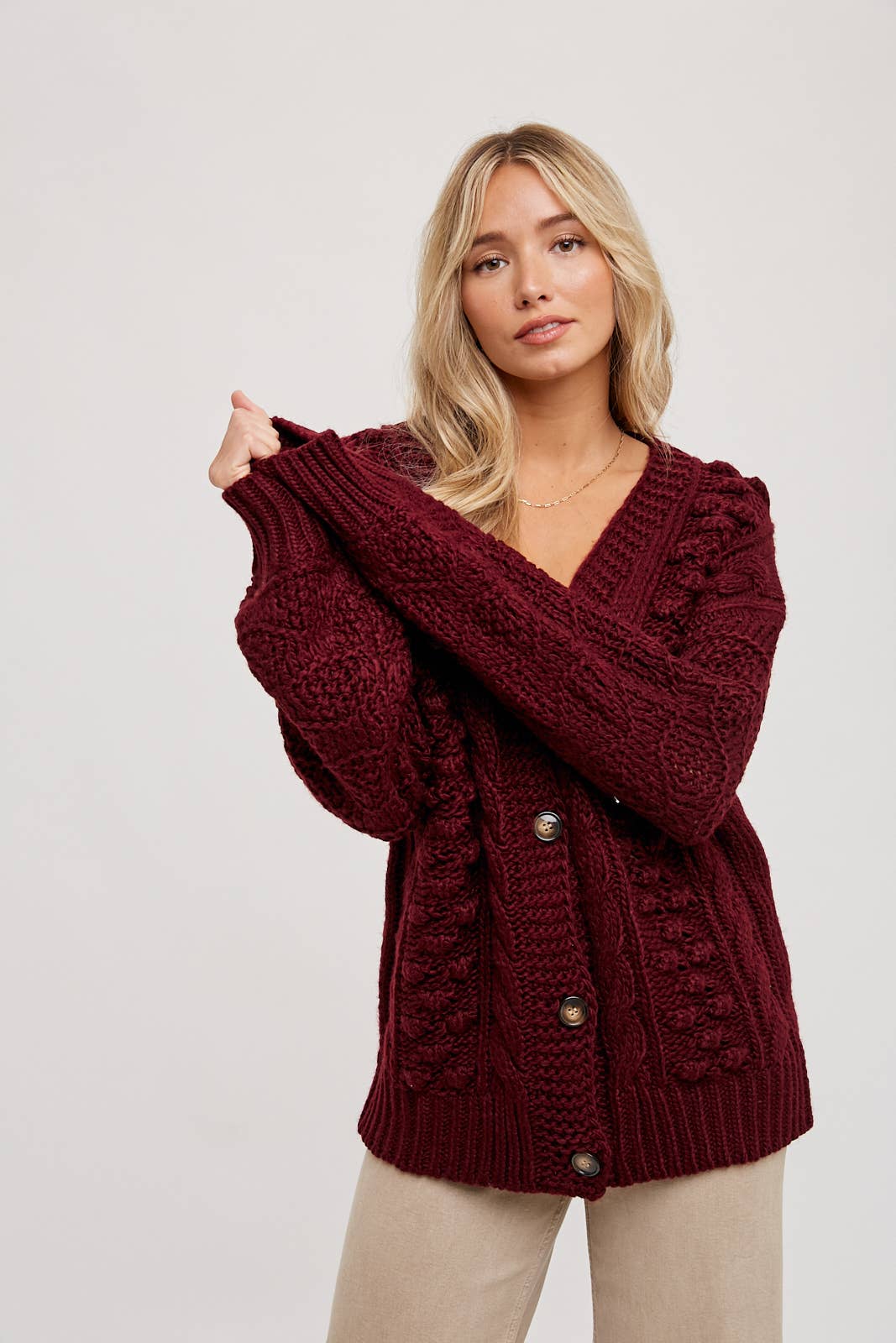 Cable Knit Sweater Cardigan