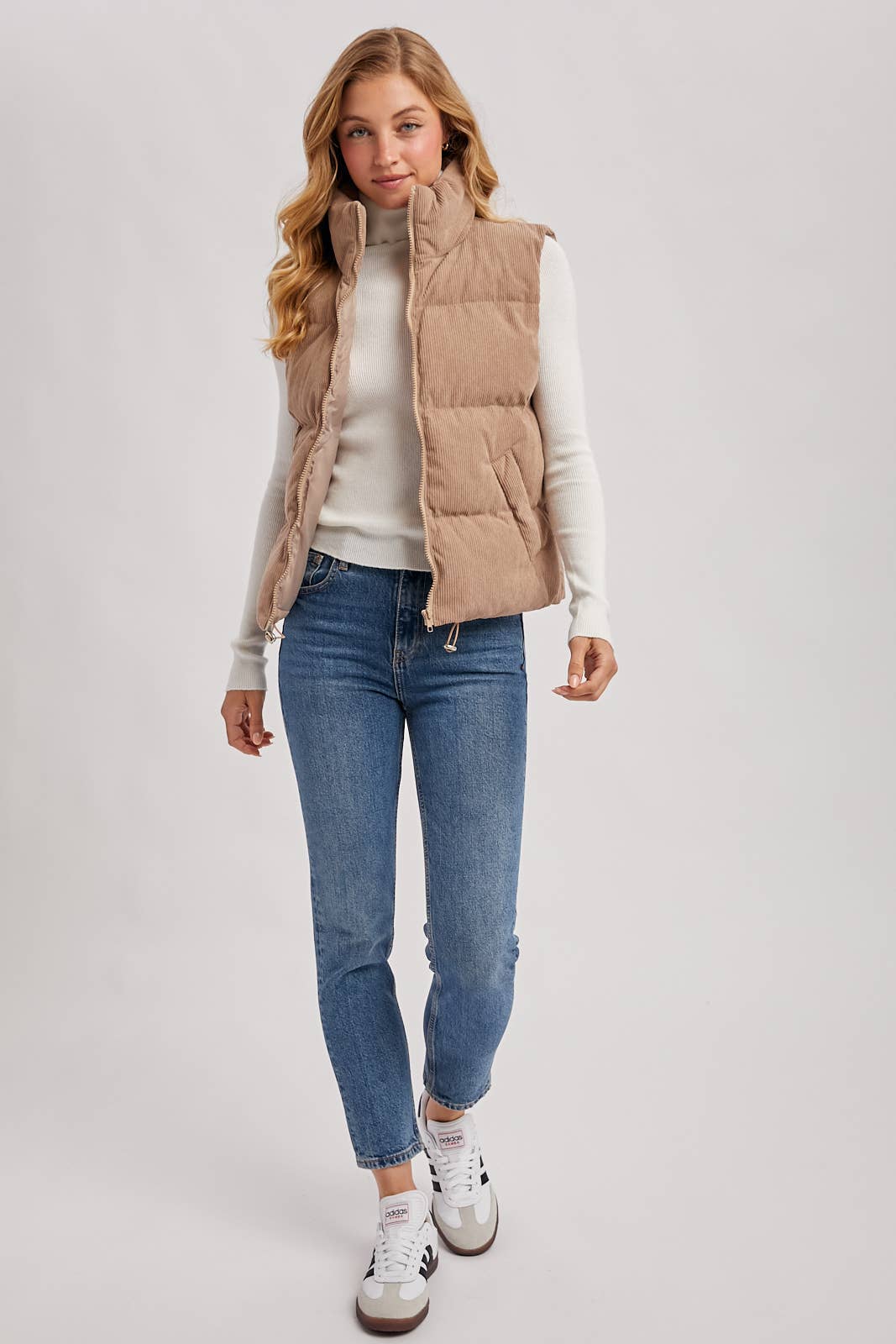 Corduroy Puffer Vest (Mocha)
