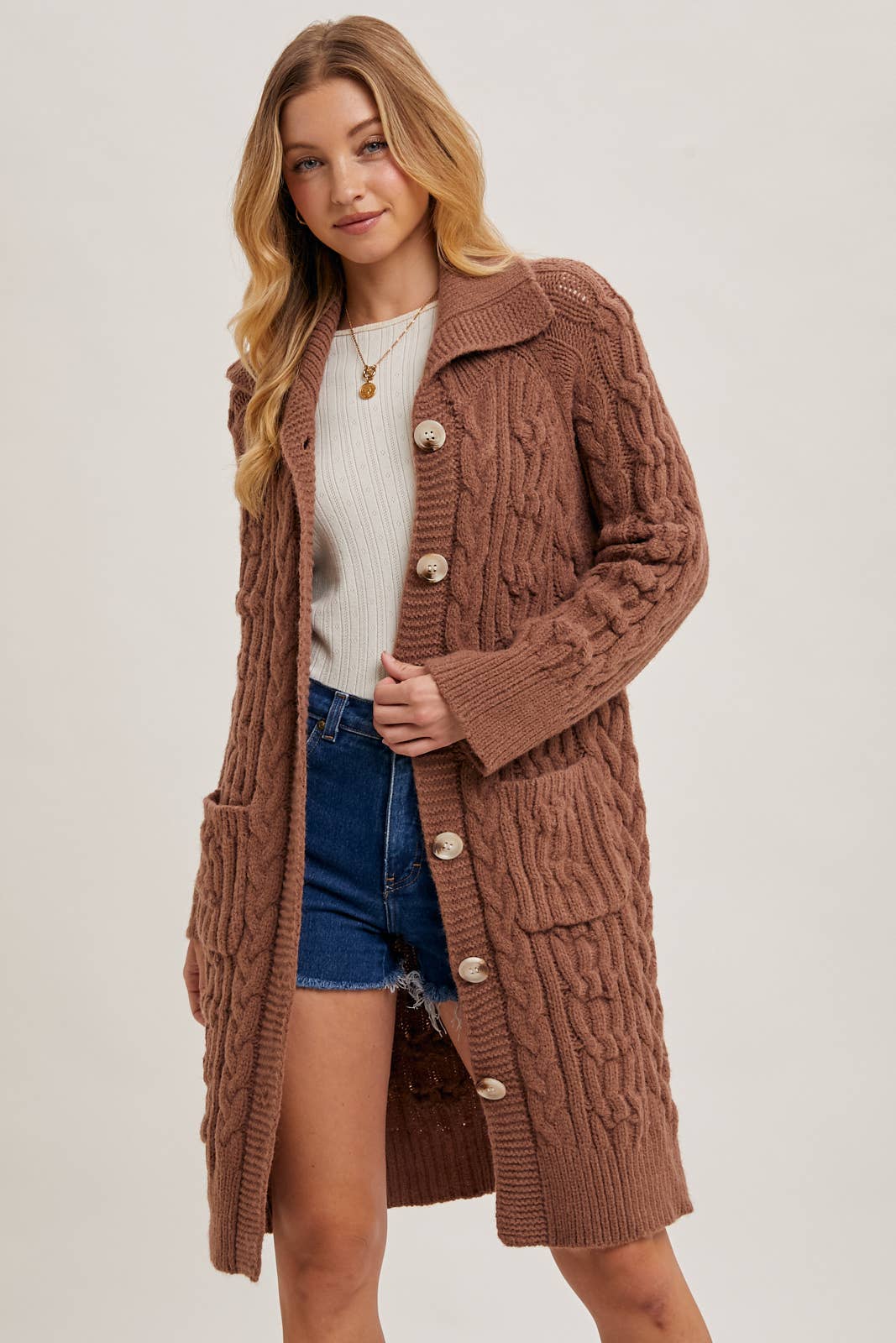 Cable Knit Cardigan (2 colors)