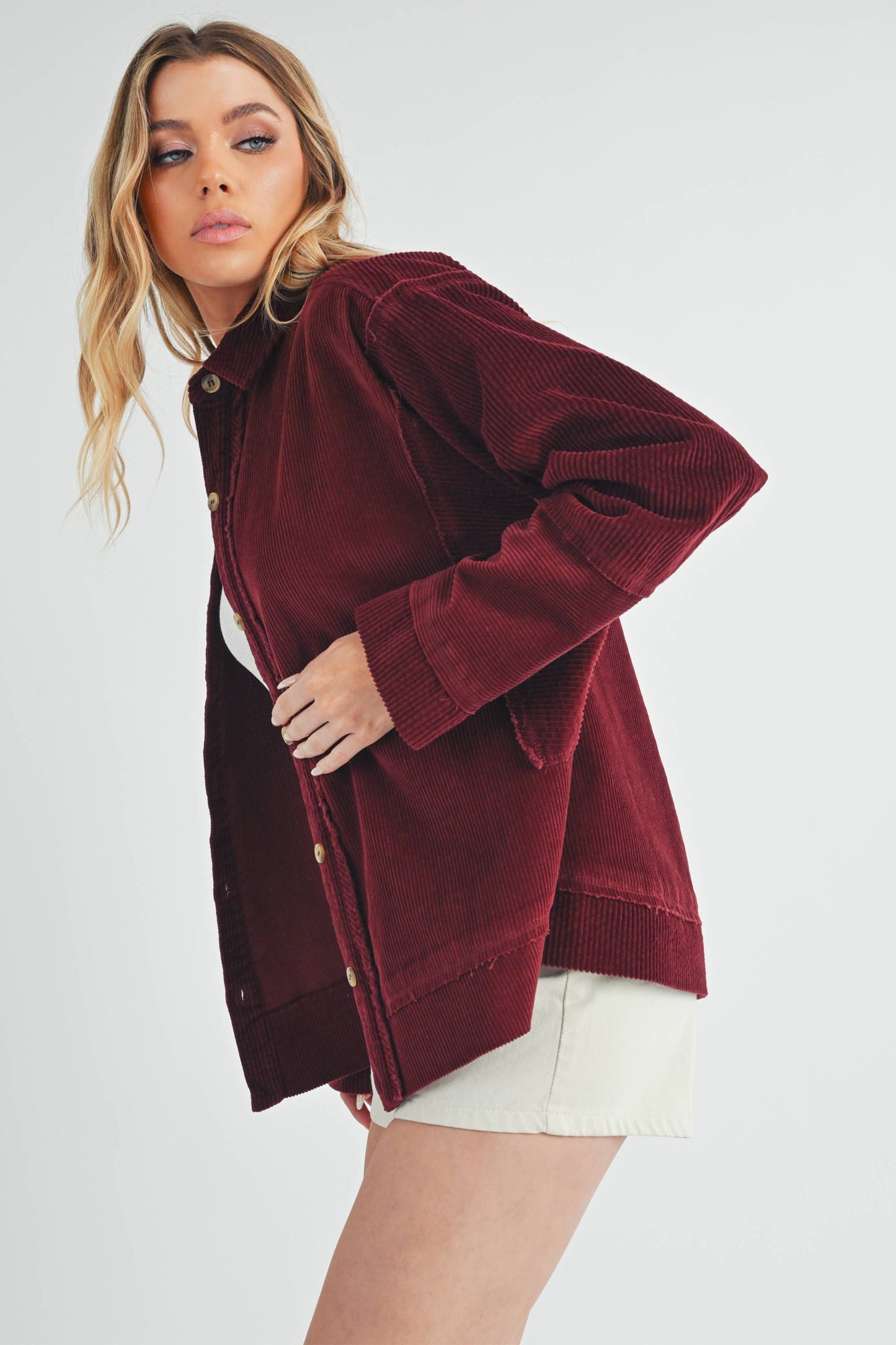 Red Velvet Corduroy Jacket