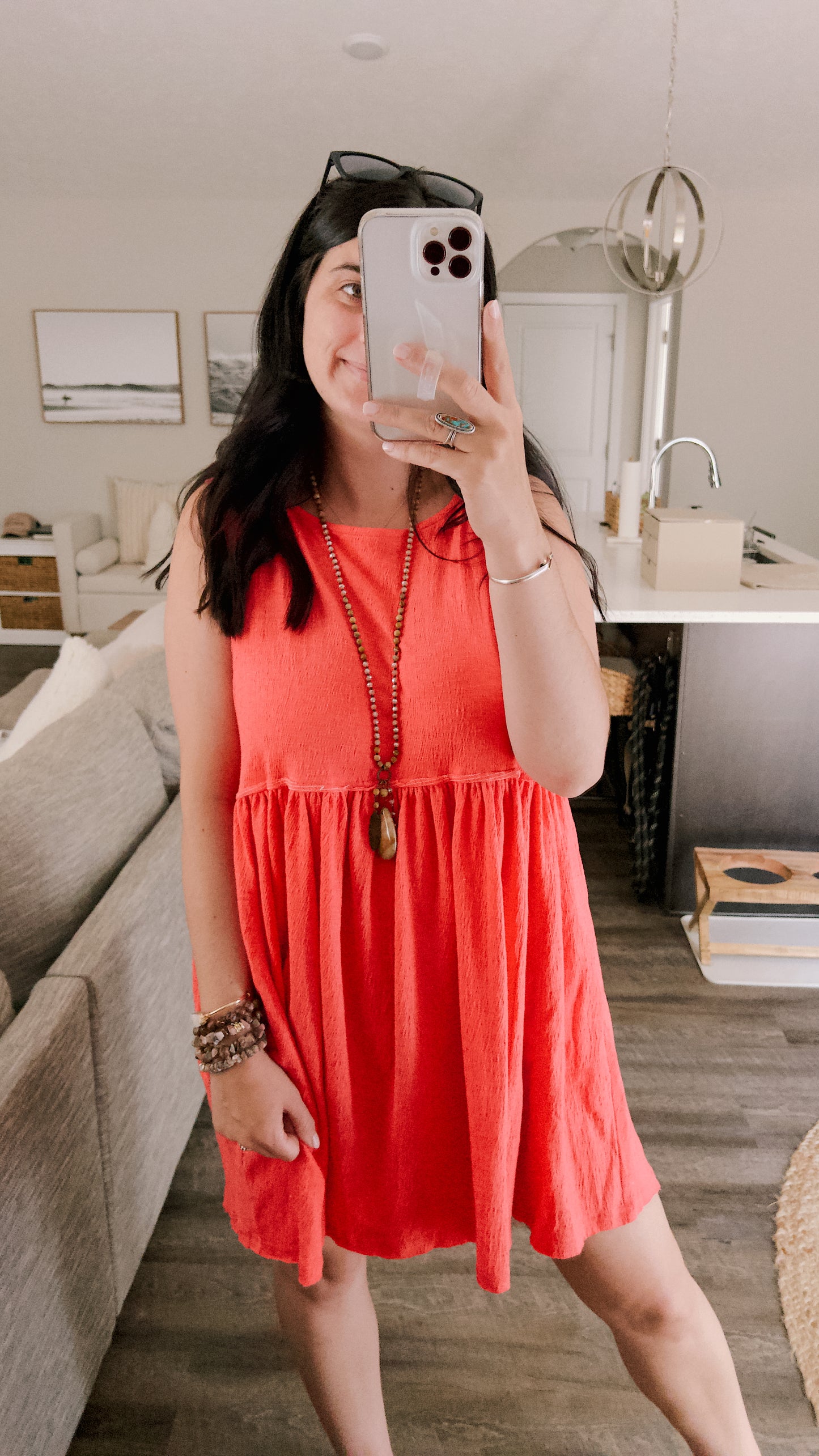 Sunday Sundress - Coral Pink