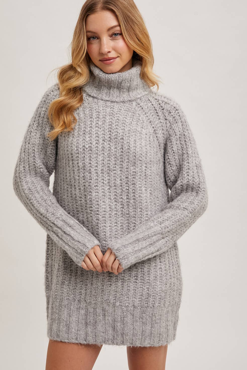 Chunky Turtleneck Tunic Sweater (2 colors)