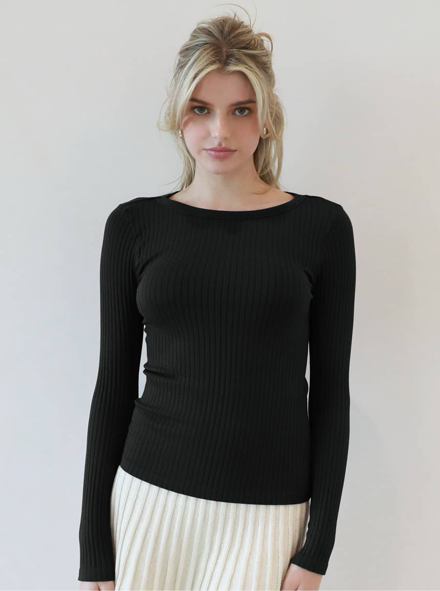 Wide Ribbed Long Sleeve