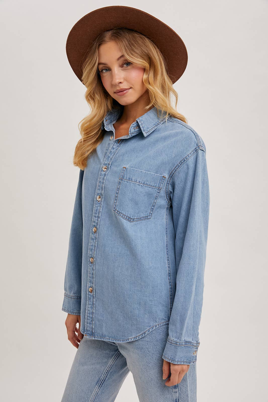 Lightweight Denim Button-Down