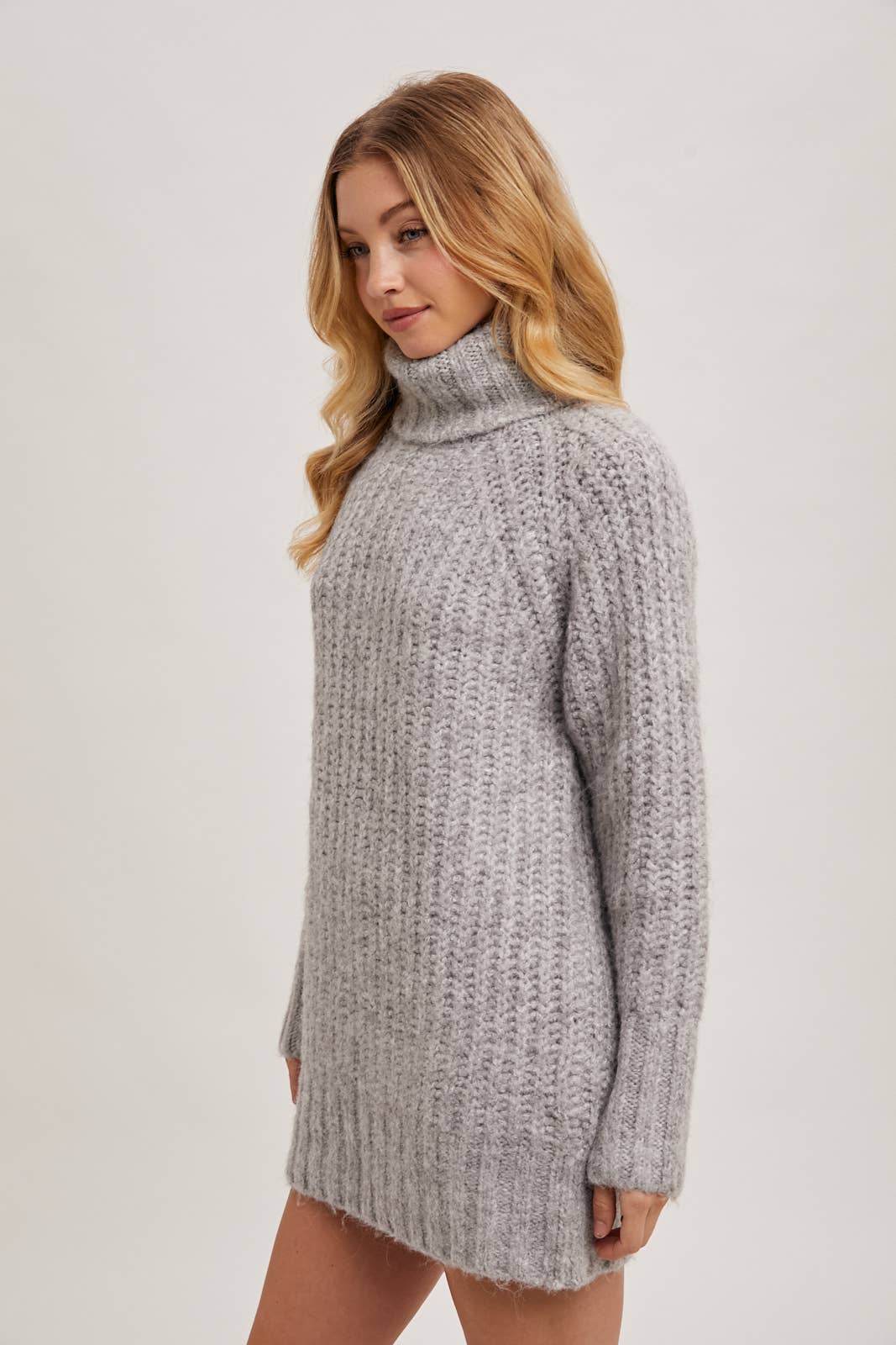 Chunky Turtleneck Tunic Sweater (2 colors)