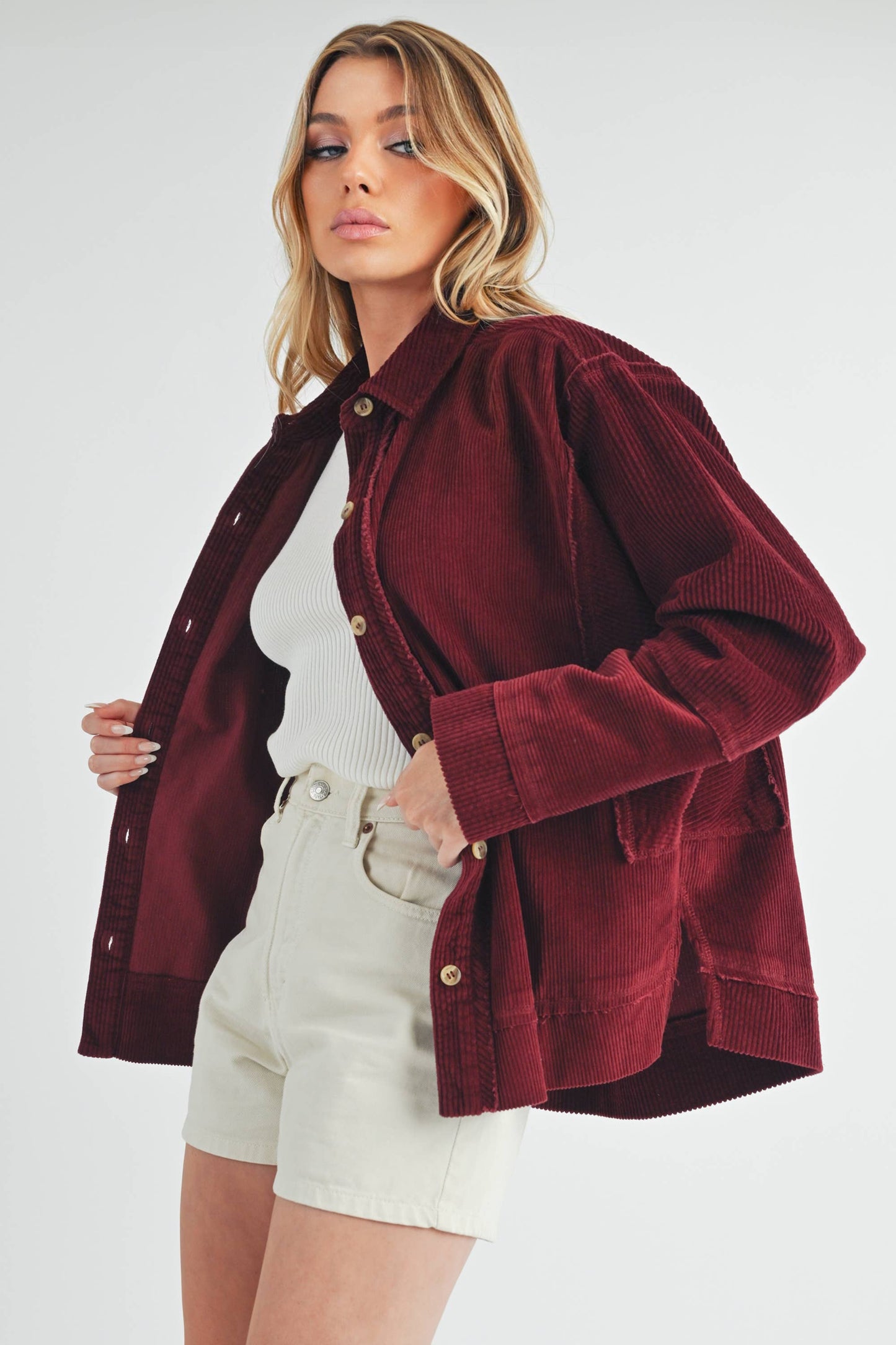 Red Velvet Corduroy Jacket