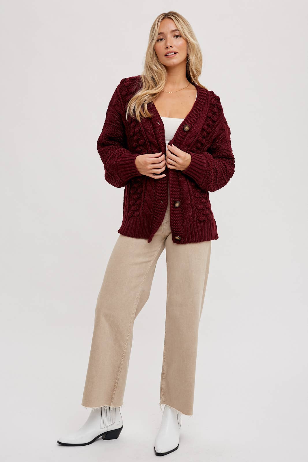 Cable Knit Sweater Cardigan