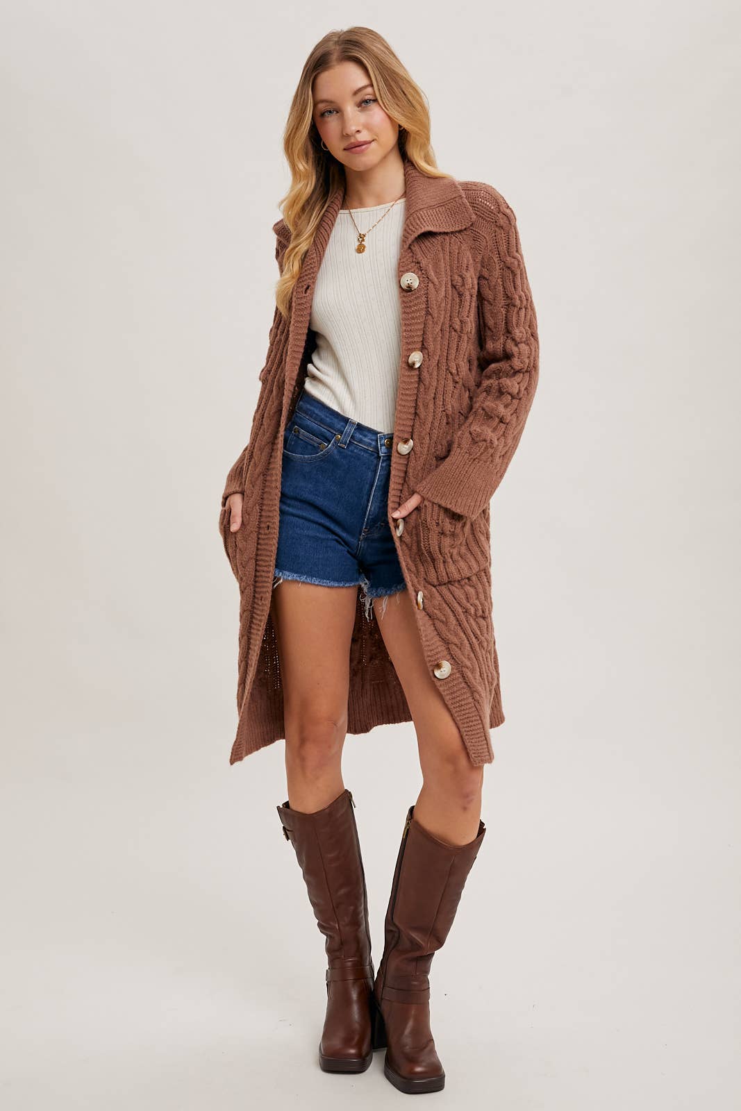 Cable Knit Cardigan (2 colors)