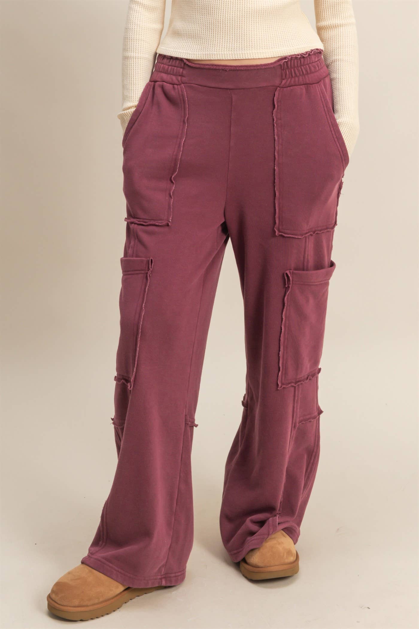 Mineral Washed Oversized Cargo Sweatpants