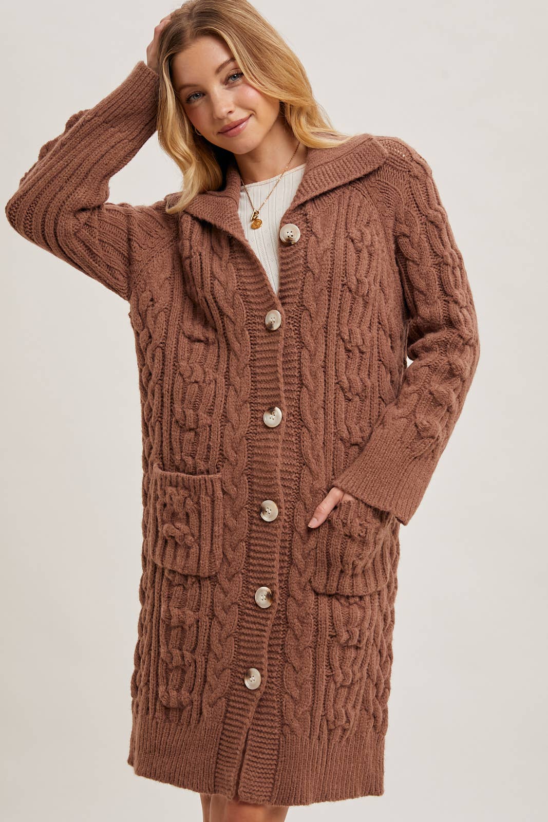 Cable Knit Cardigan (2 colors)