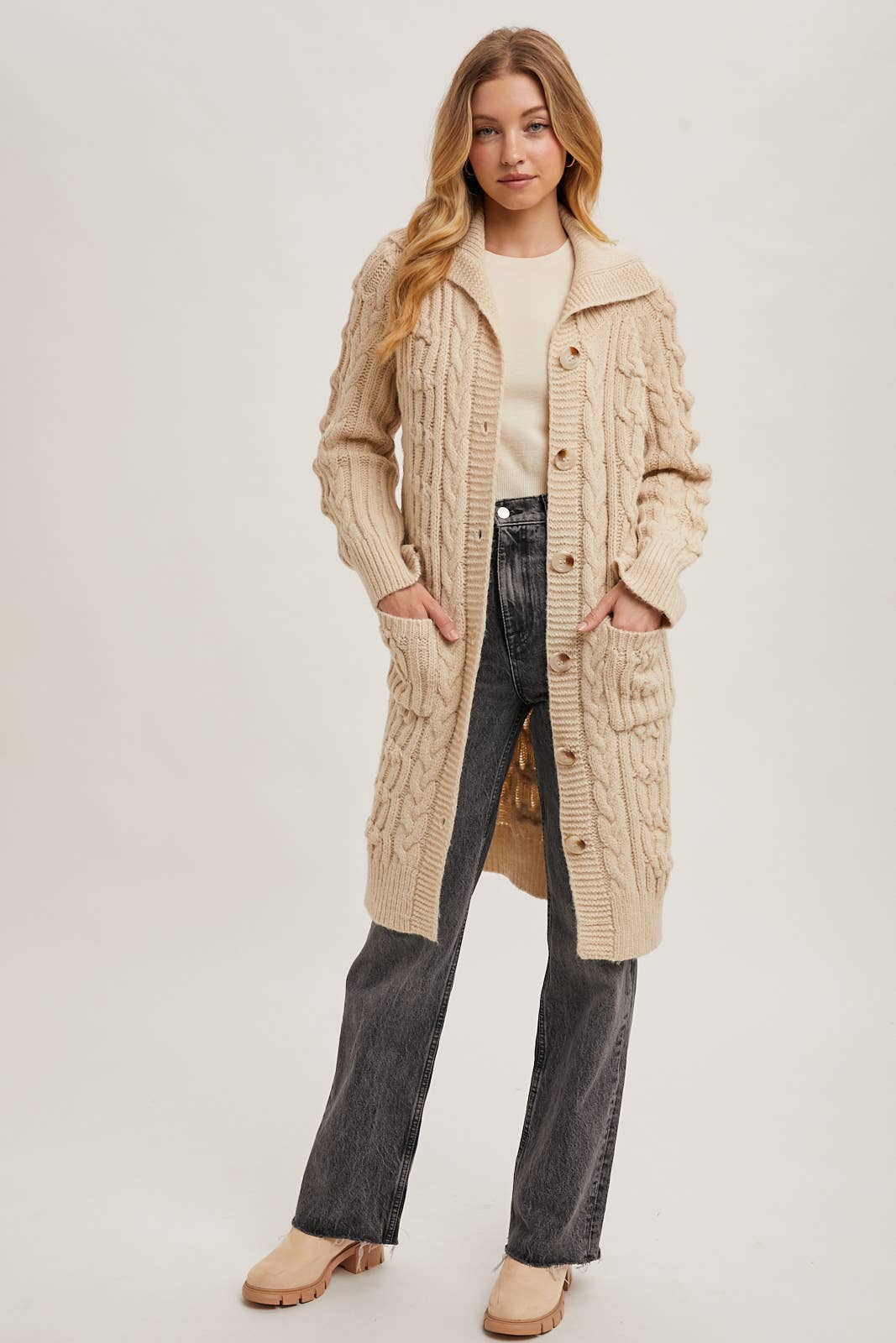 Cable Knit Cardigan (2 colors)