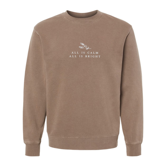 All Is Calm All Is Bright Embroidered Crew