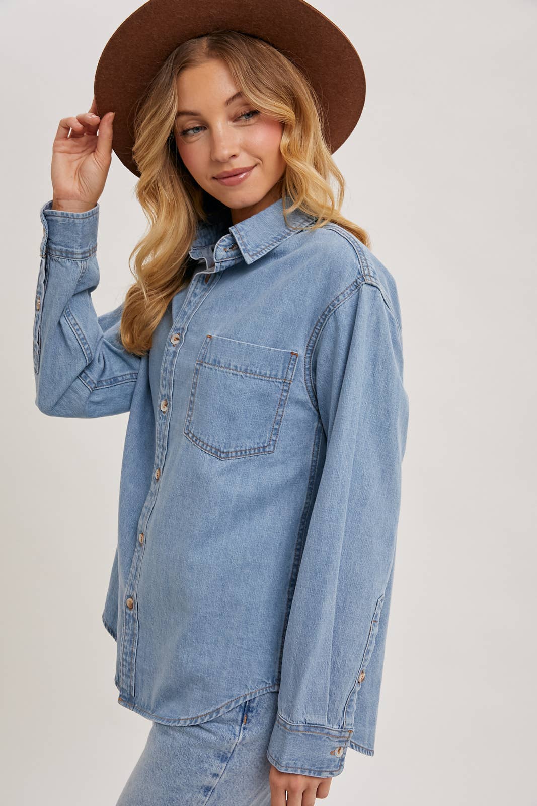 Lightweight Denim Button-Down