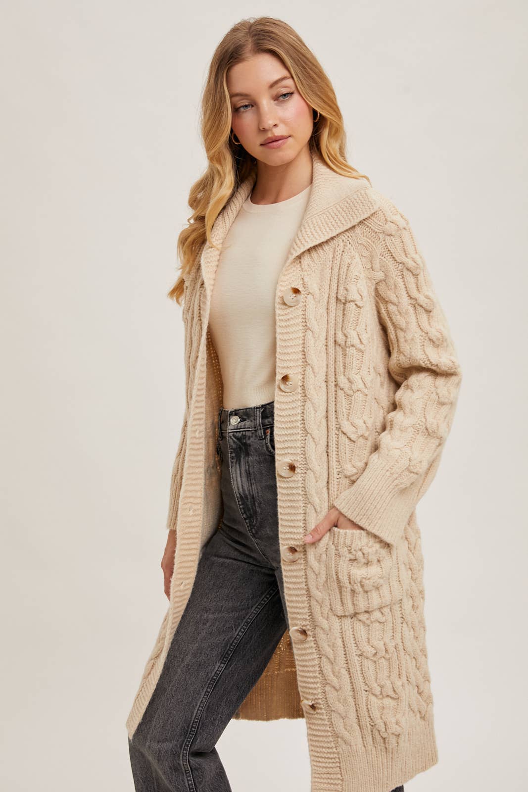 Cable Knit Cardigan (2 colors)
