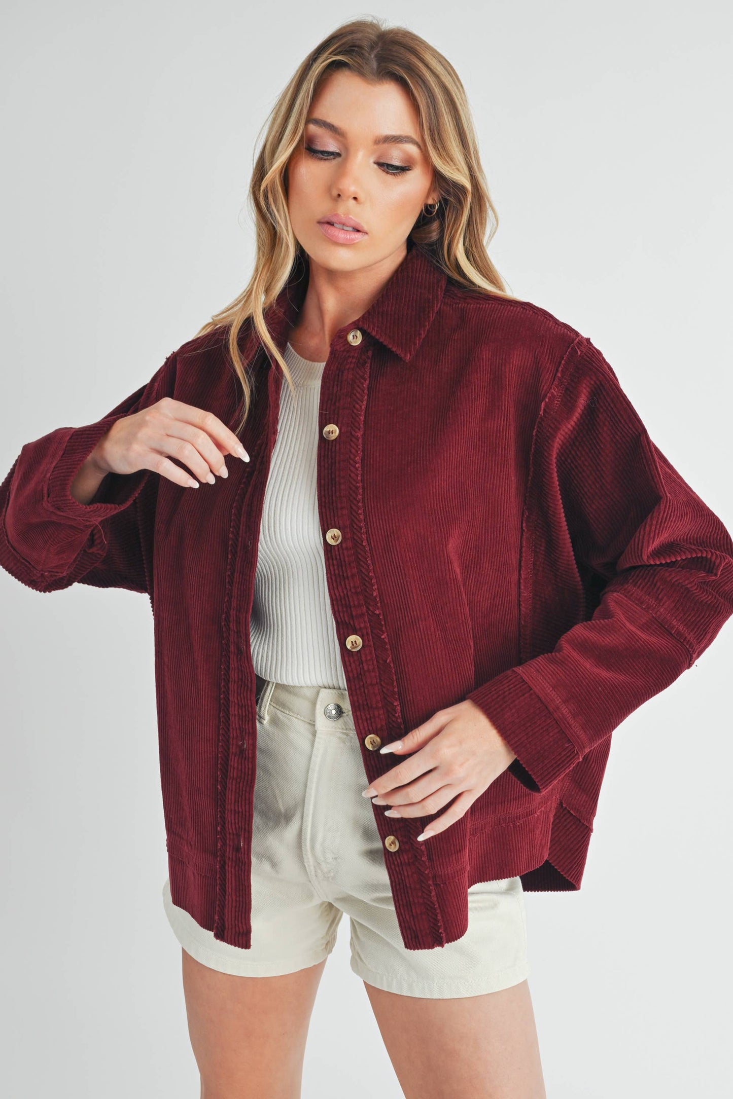 Red Velvet Corduroy Jacket