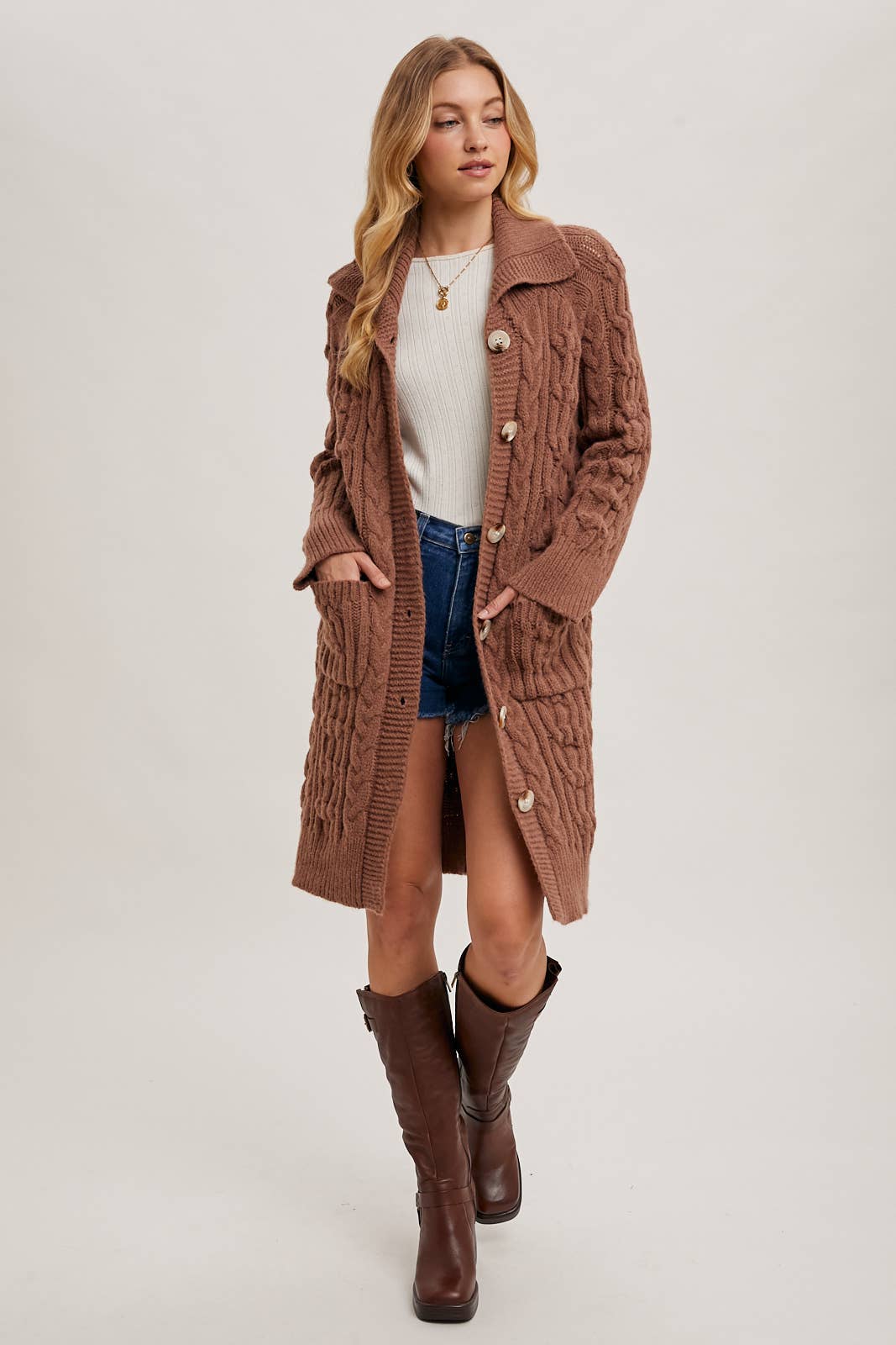 Cable Knit Cardigan (2 colors)