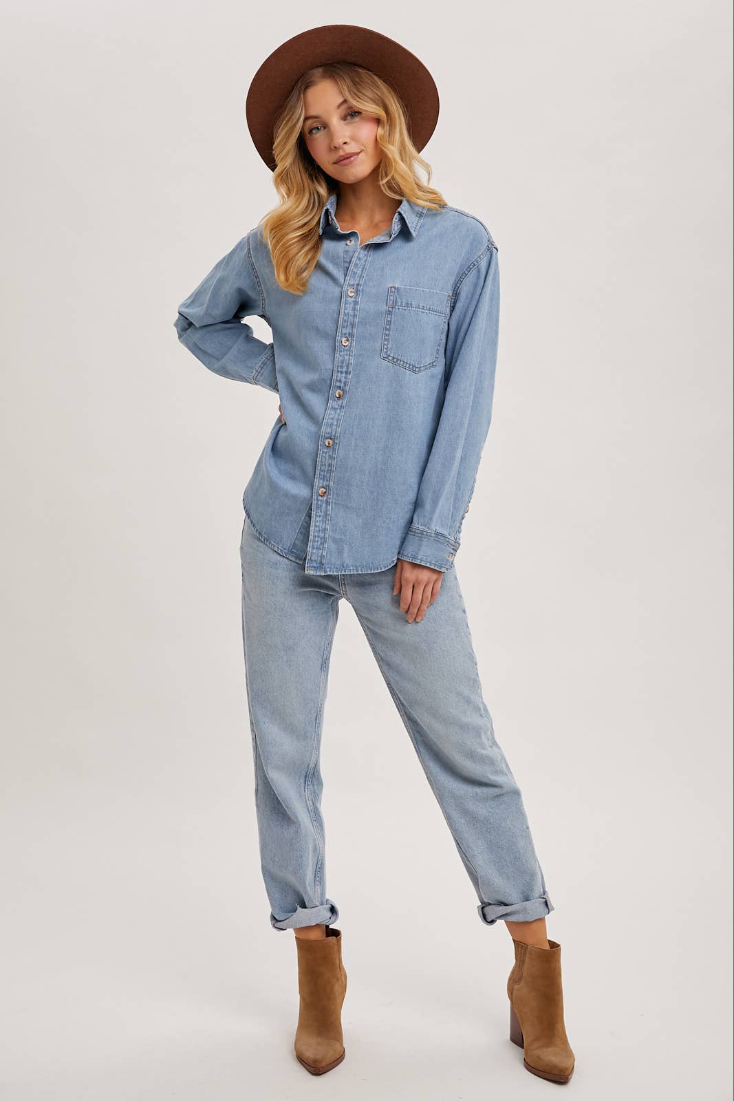 Lightweight Denim Button-Down