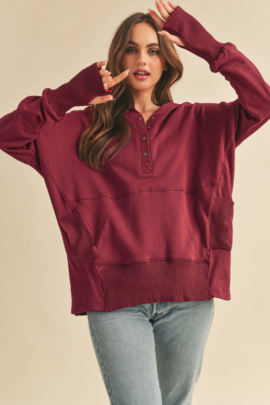 Henley Button-Up Pullover (2 colors)